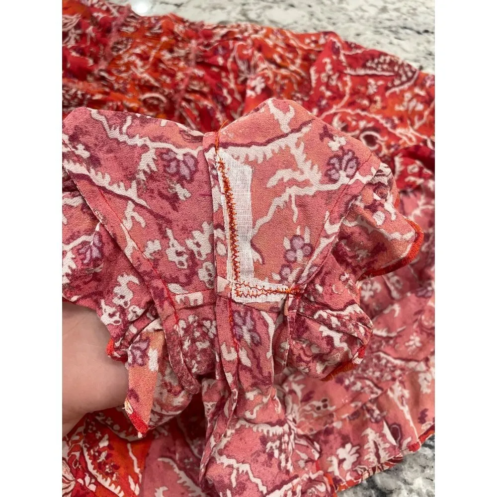 Iro Floral Print Lightweight Romper Red Womens Size FR 36 US 4 - Image 12