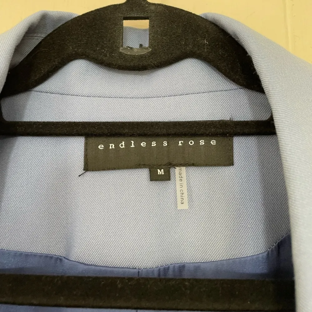 Endless Rose Periwinkle Blue Blazer Jacket One Button Shoulder Pads ~ Size M - Image 5