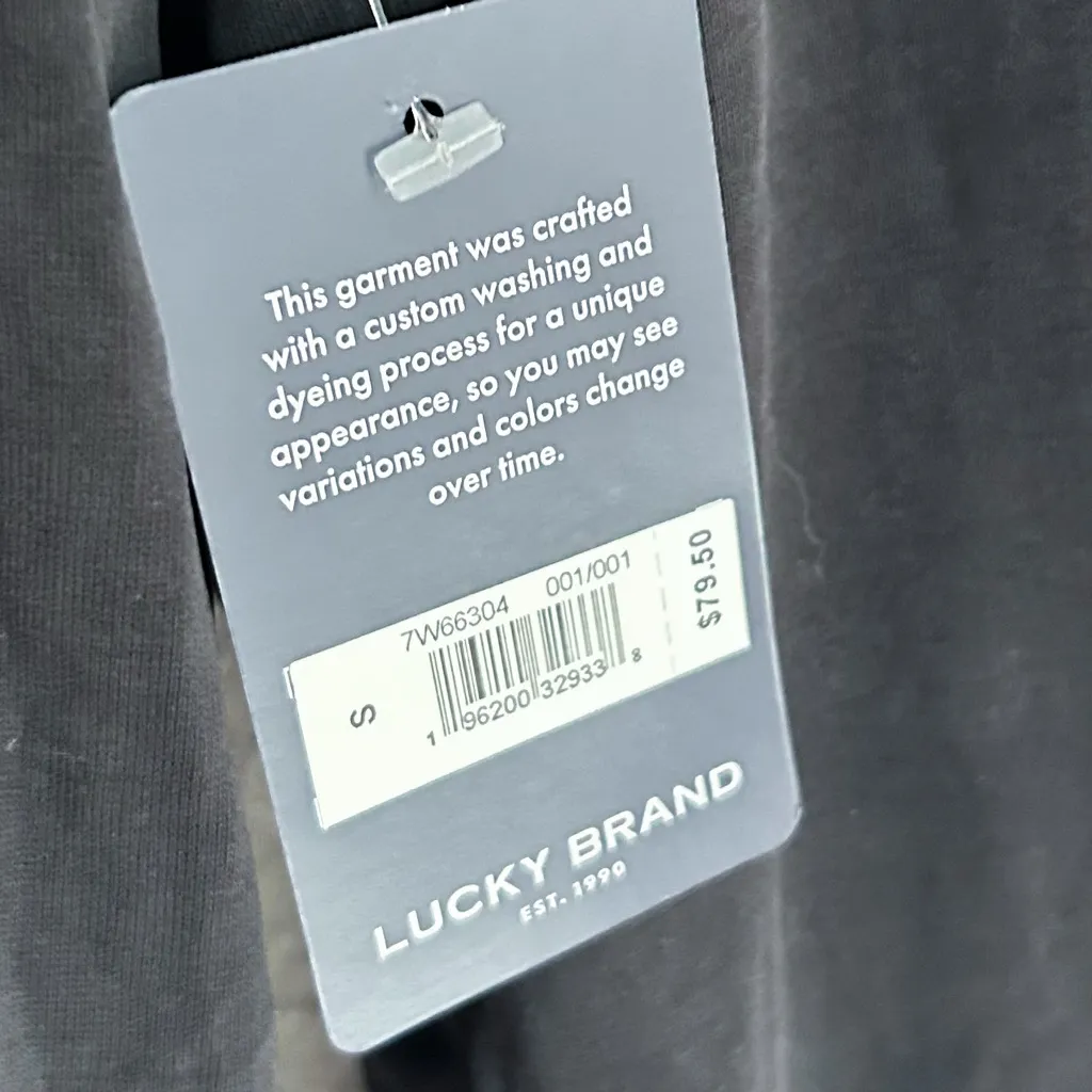 Lucky Brand Long Sleeve Smocked Sandwash Top Black Sz Small NWT modal - Image 6