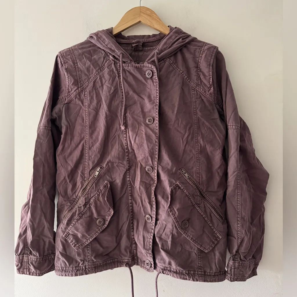American Eagle Outfitter Utility Cotton Purple Vintage Wash Jacket - Image 4