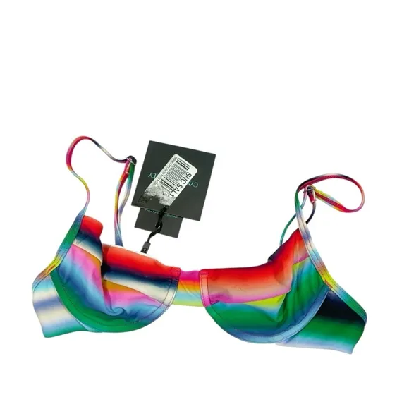 CYNTHIA ROWLEY NWT $105 Striped Bikini Top S‎ - Image 2