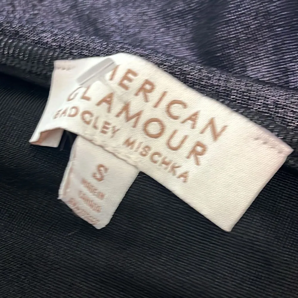 American Glamour by Badgley Mischka Black Long‎ Sleeve Embellished Top SMALL - Image 6