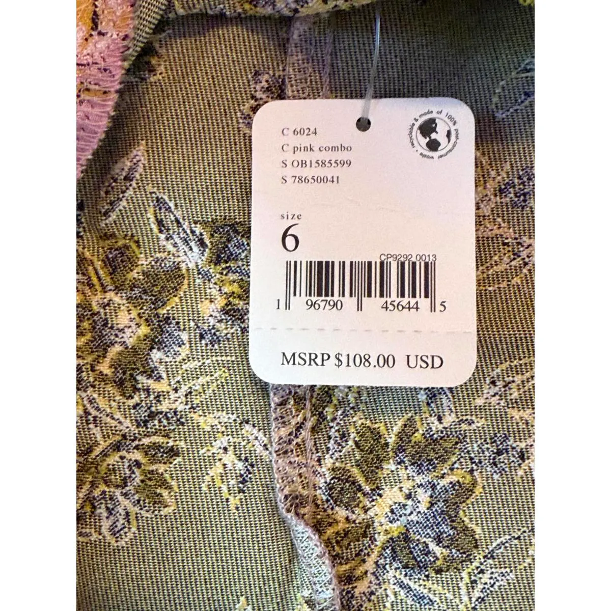 🌸 Free People All Dressed Up Mini Skirt | Pink Floral Jacquard | Size 6 NWT - Image 10