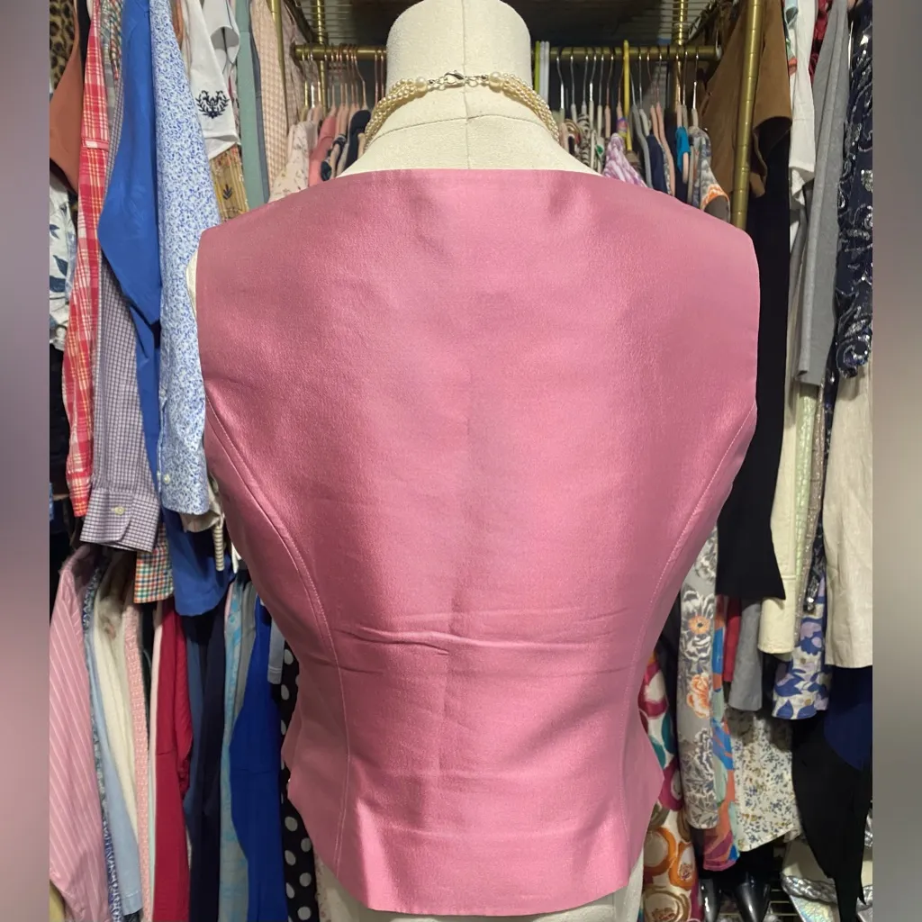 Carlisle Silk Blend Hot Pink Shantung 2-Piece Skirt Suit Set - Image 5