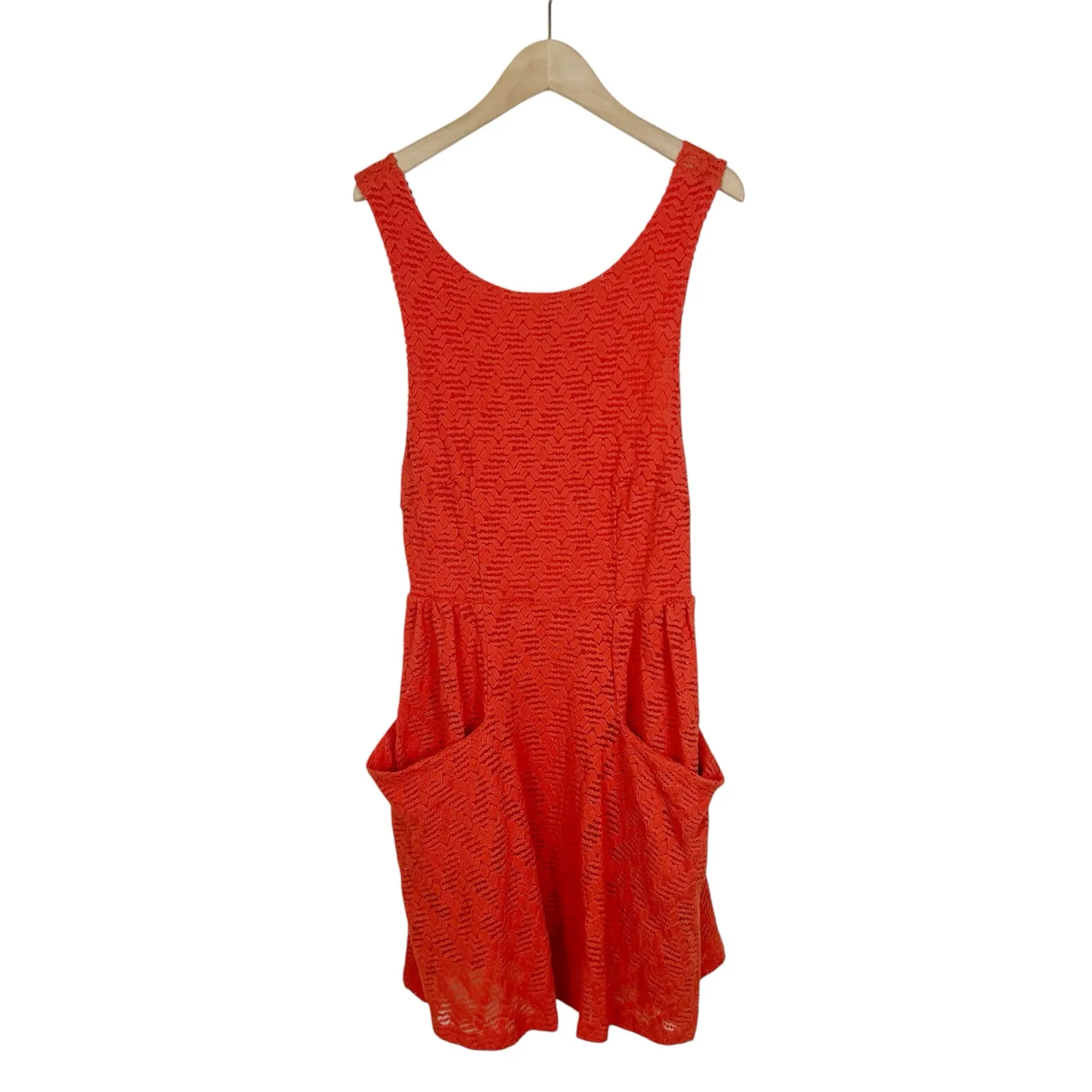Free People Persimmon Lace Poppy Cutout Mini Dress in Orange Size Medium - Image 3