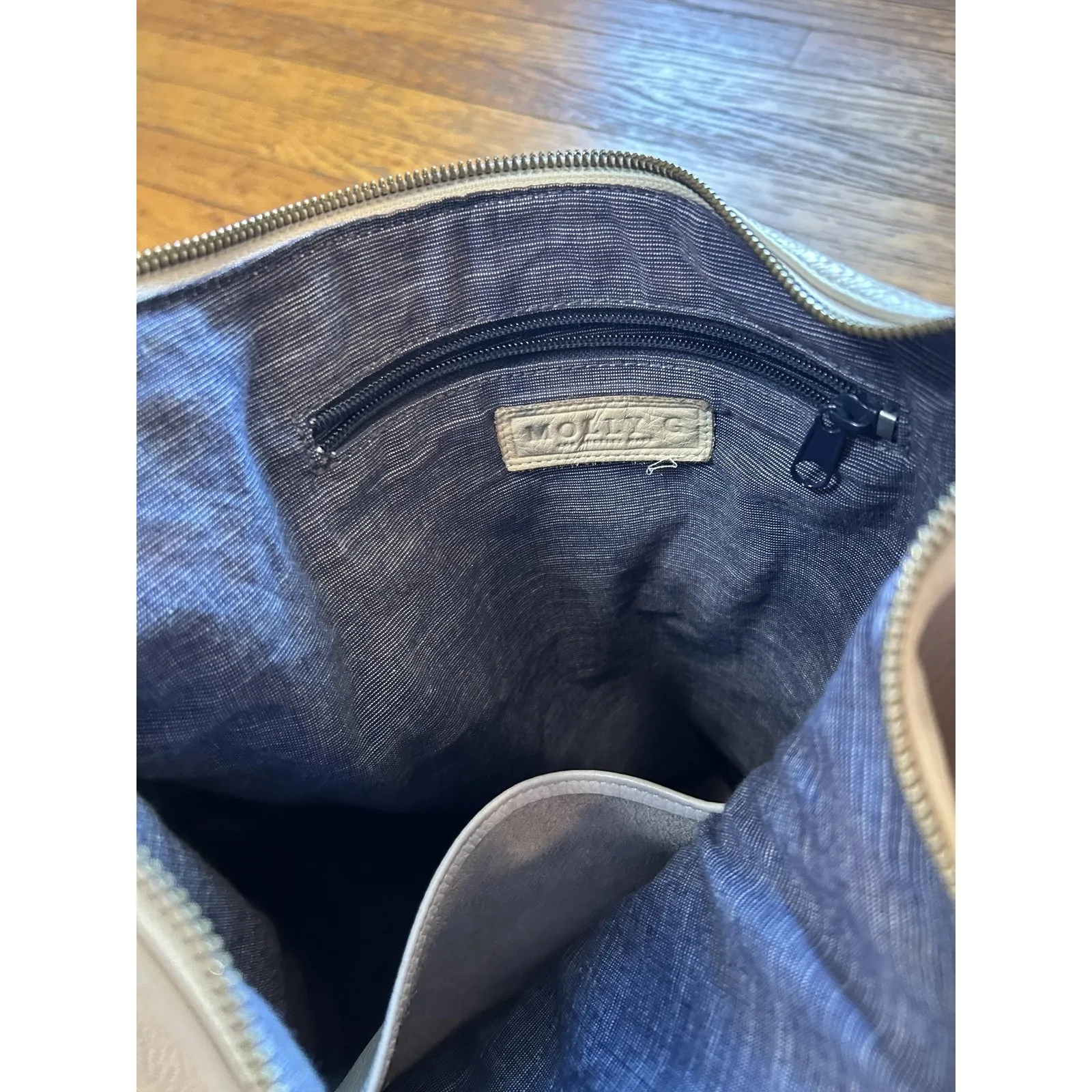 Molly G Hobo Shoulder Bag Womens Beige Leather Tassel Slouchy Purse Tote Boho - Image 5