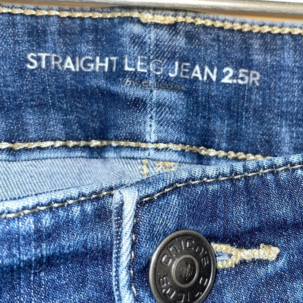 Chico’s Straight Leg Dark Wash Jeans Size 2.5R or 14 - Image 2