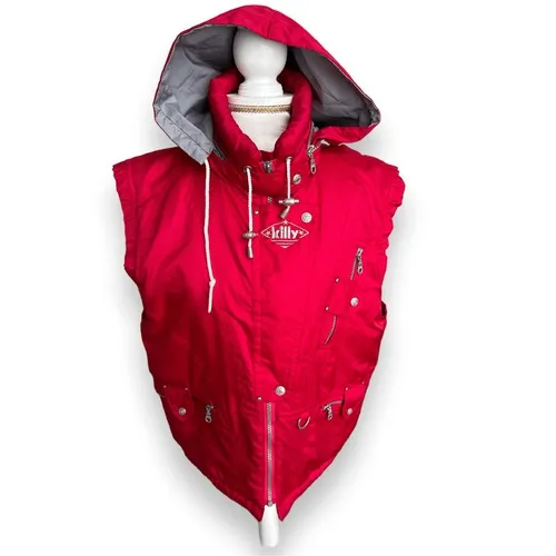 Vintage Y2K Killy Red Hooded Ski Vest Jacket Size 8 Recco Rescue System Outdoor - Image 2