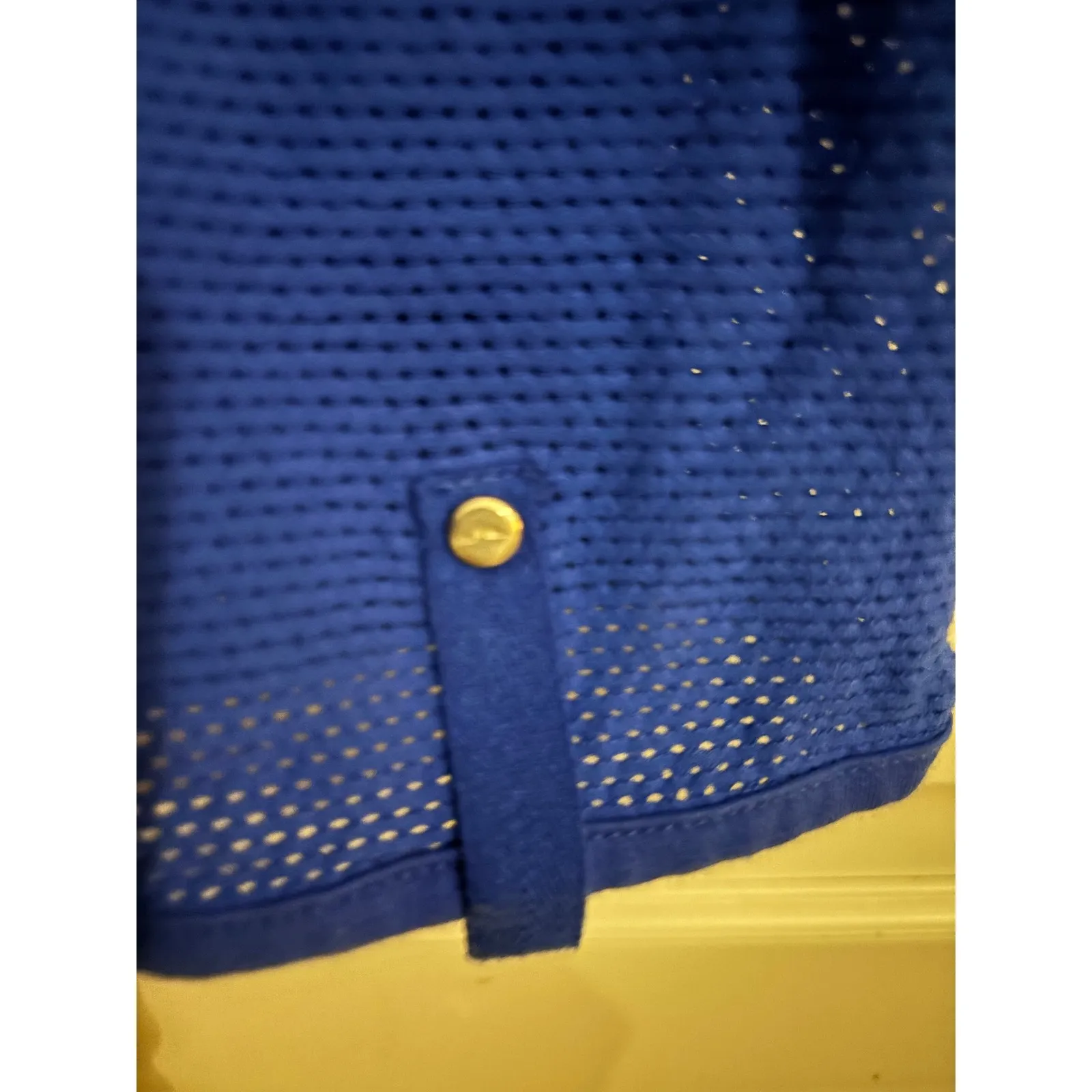 LAUREN Ralph Lauren Womens Blue Textured Knit 3/4 Sleeve Top M - Image 4