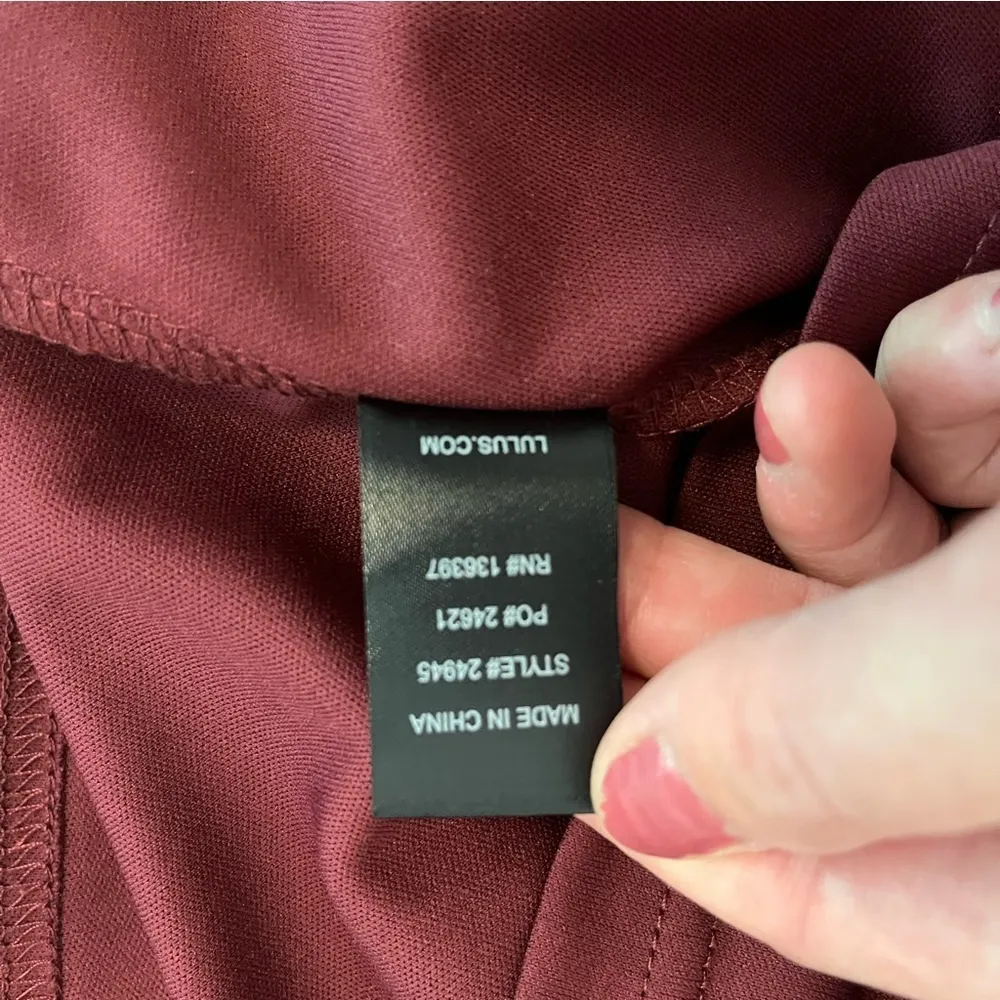 Lulu's Burgundy Scalloped Lace V Neck Short Sleeve Skater Dress - Size Large - Image 14