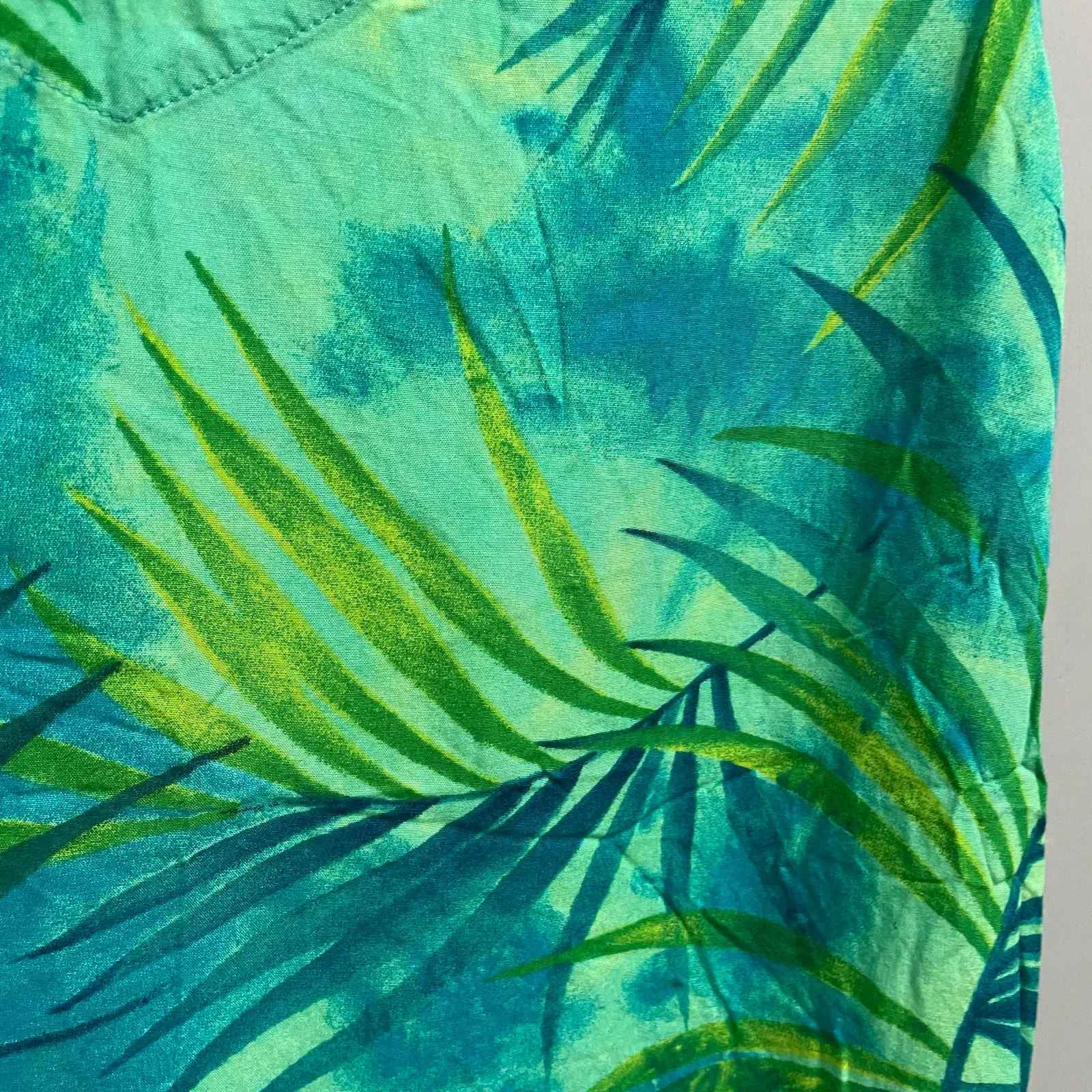 Hi Lites Hawaiian Dress Size Large Tropical Print Lightweight Summer Resort Vaca Blue - Image 2