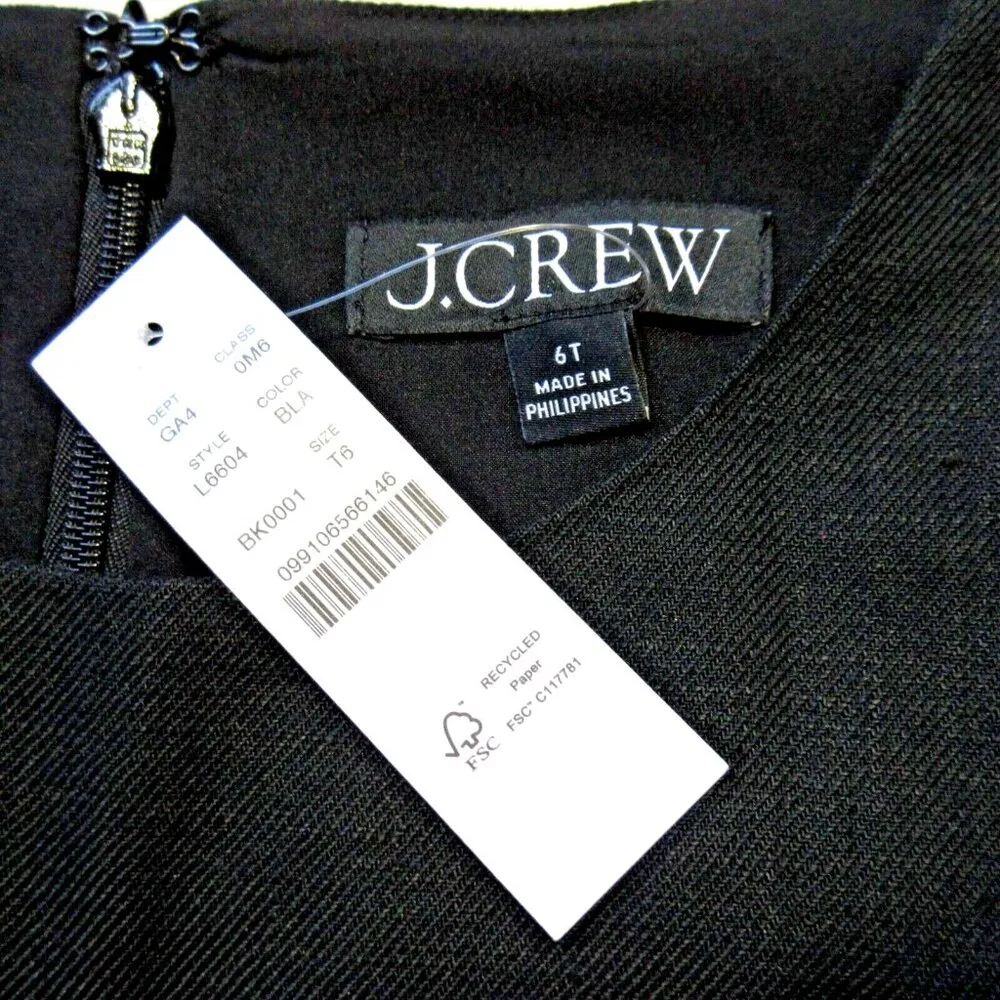 NWT J.Crew Tall Resume Sheath in Black Stretch Linen Dress 6T $198 - Image 3