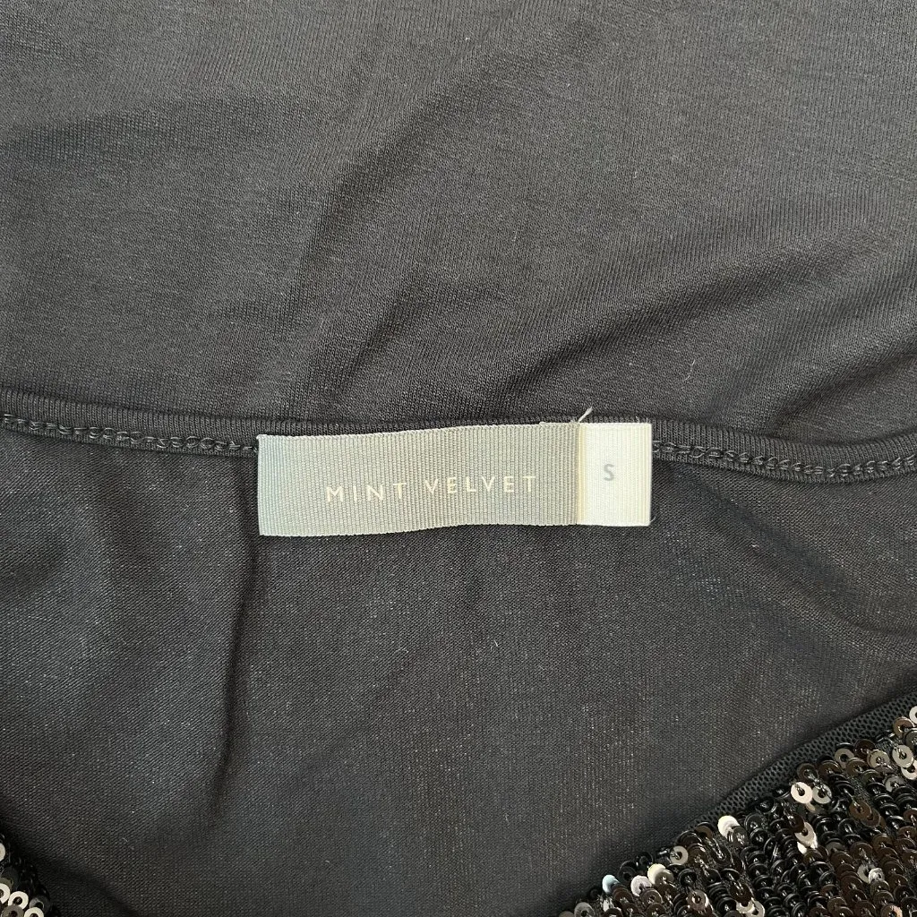 NWOT Mint Velvet Black Sequins Top Stretch Short - Image 8