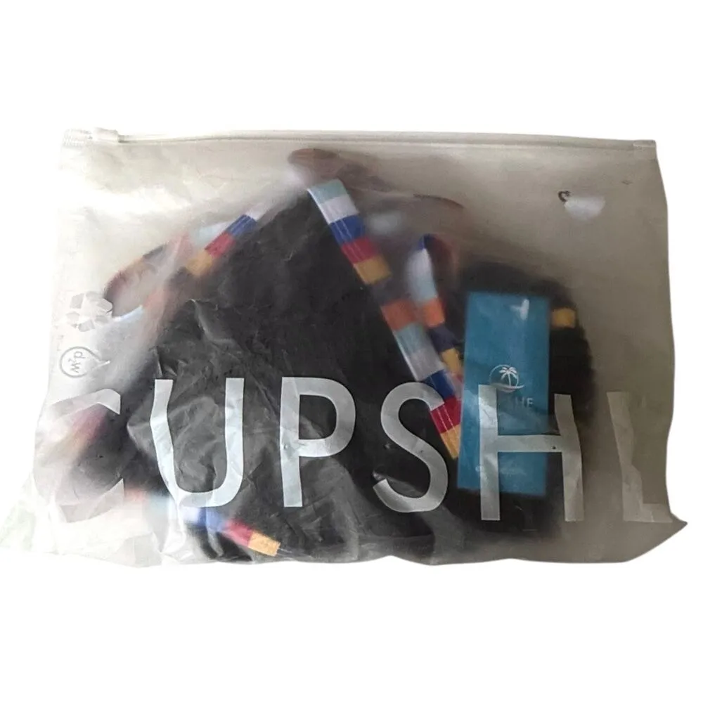 NEW Cupshe SWIMSUIT Women's MED Black Waffle Knit Bikini Bralette & Bottoms Set - Image 7