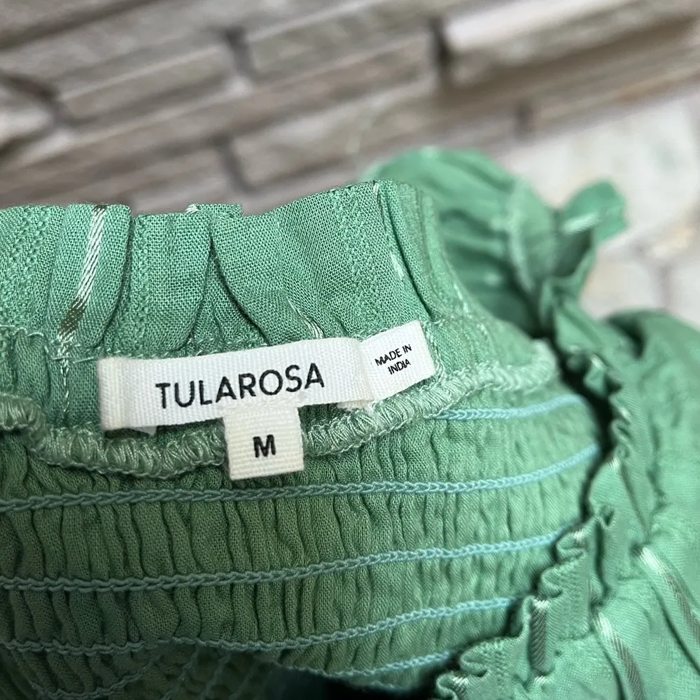 REVOLVE x TULAROSA Teri Smocked Green Mini Dress size medium Cottagecore - Image 5