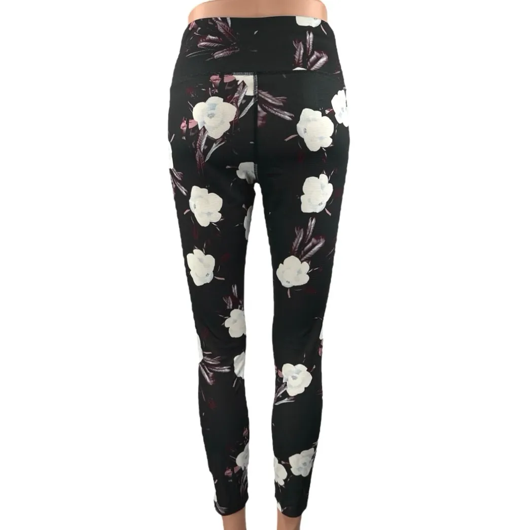 The North Face FD Pro 160 Tight Black Floral Mid Rise Yoga Leggings Pants Size S - Image 3