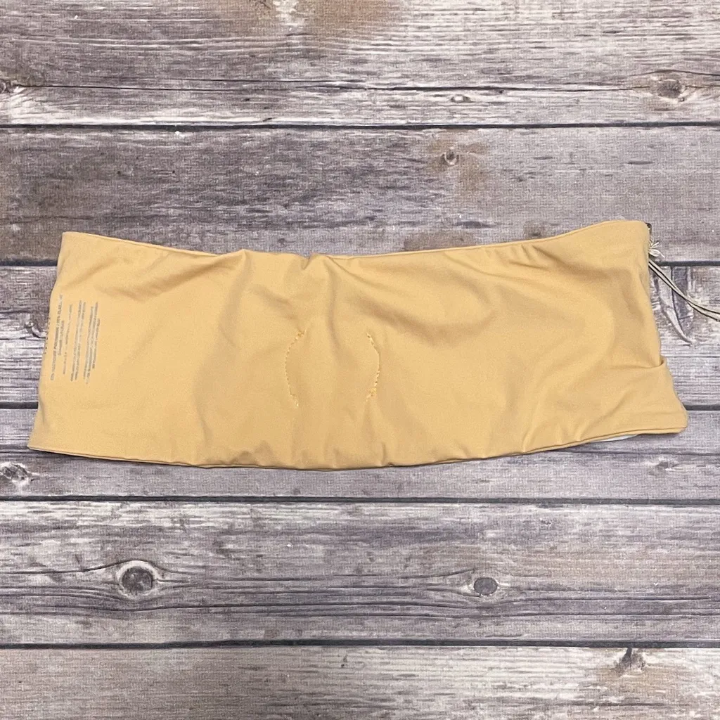 Koru Swimwear Tan Nude White Bandeau Bikini Top NWT Medium No Padding Swirl Bow - Image 6