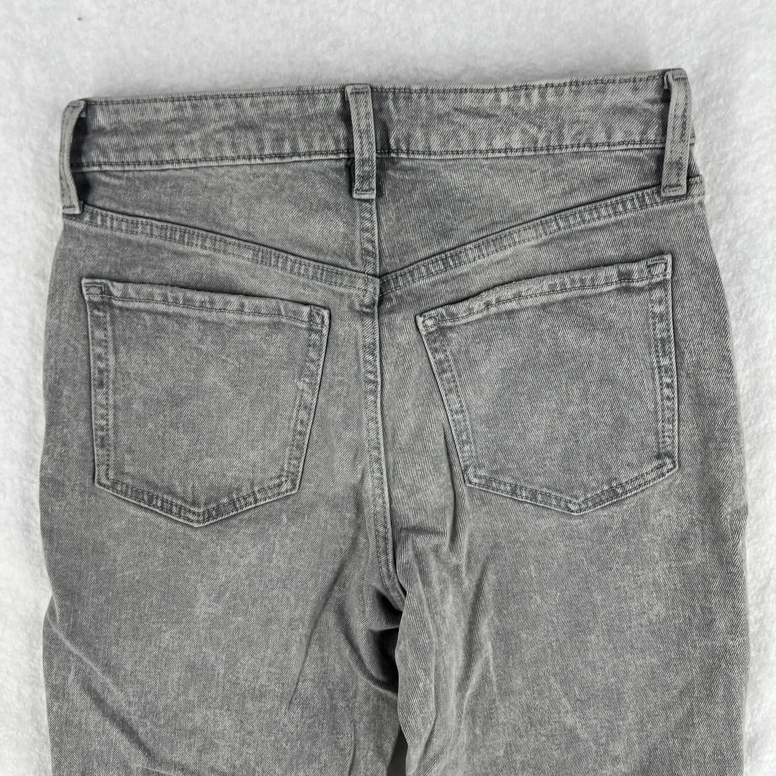 Old Navy High Rise O.G. Straight Secret Slim Pockets Jeans Womens 2 Gray Denim - Image 8