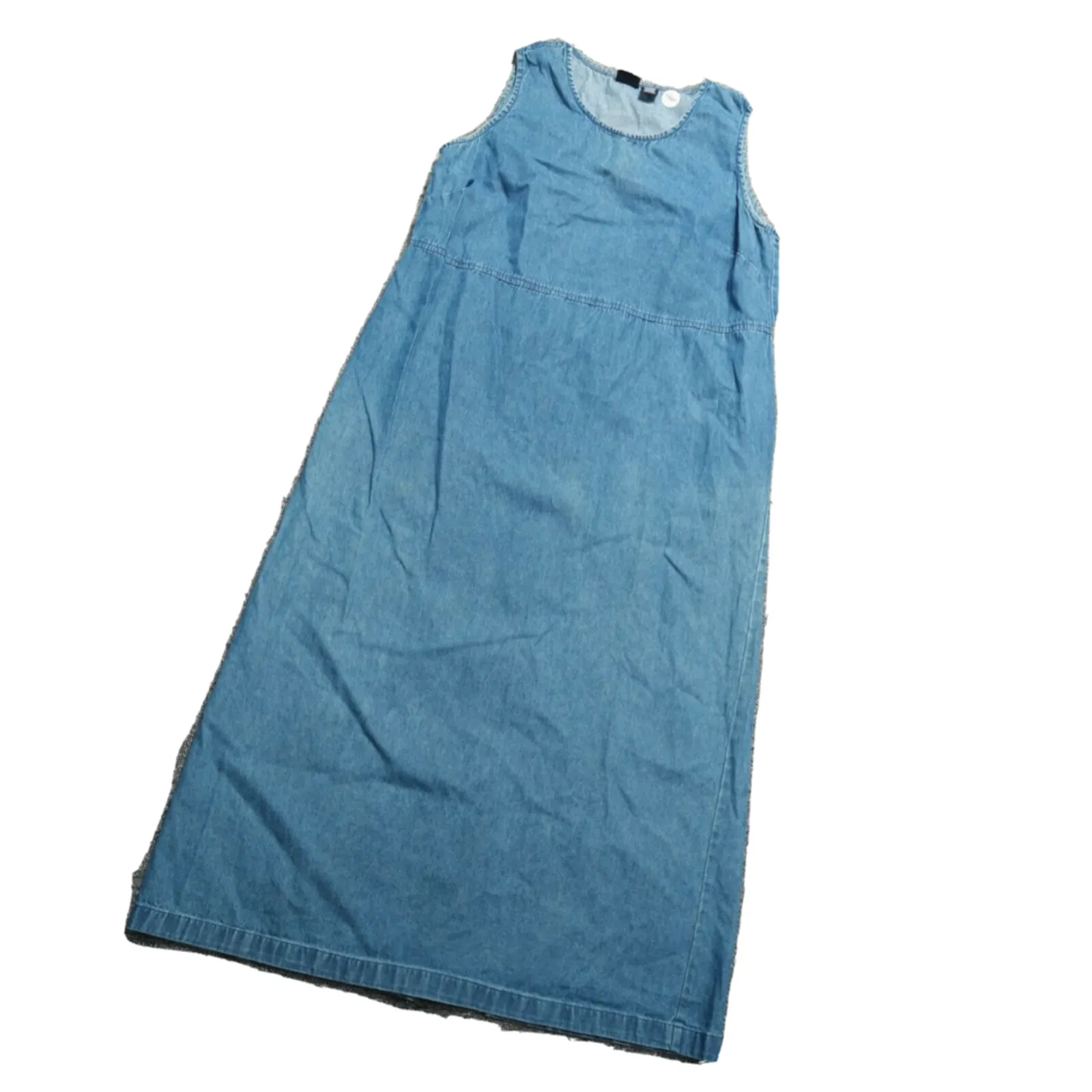 Vintage Erika Denim Shift Dress XL Sleeveless Denim Jumper Scoop Neck - Image 6