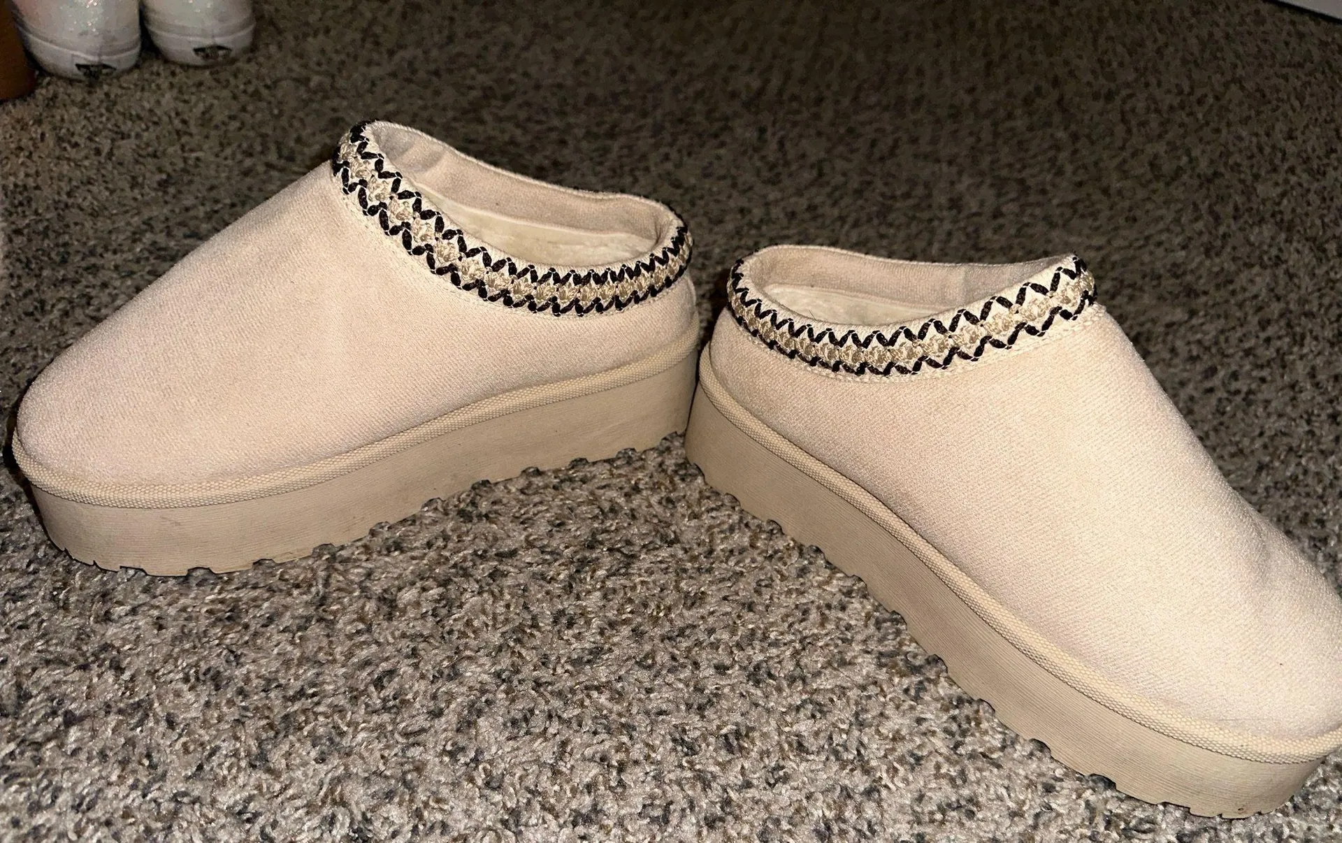 Platform Slippers Tan Size 7 - Image 2