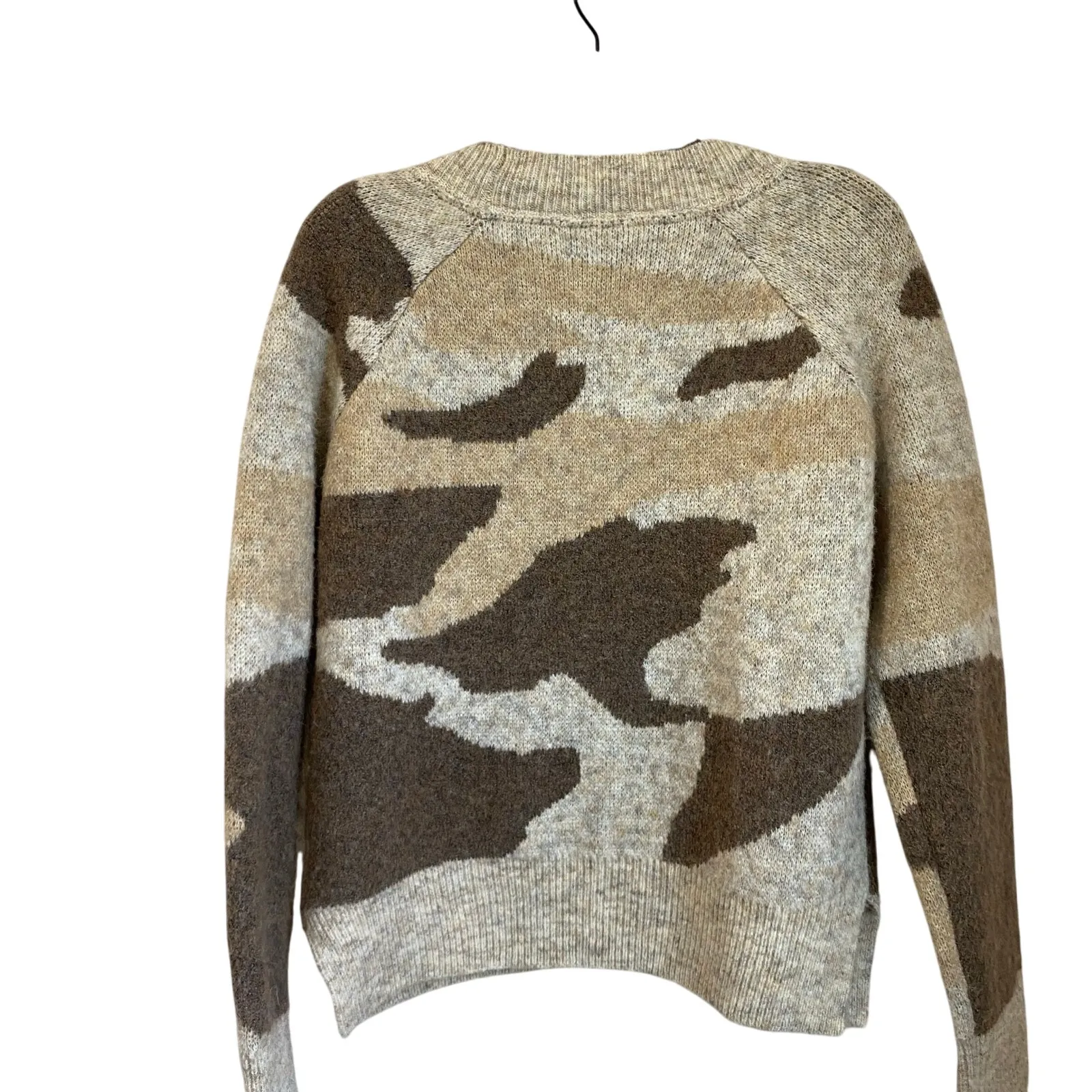 Anthropologie Moth Camo Knit Pullover Sweater Brown Tan S Soft Cozy Fall - Image 2