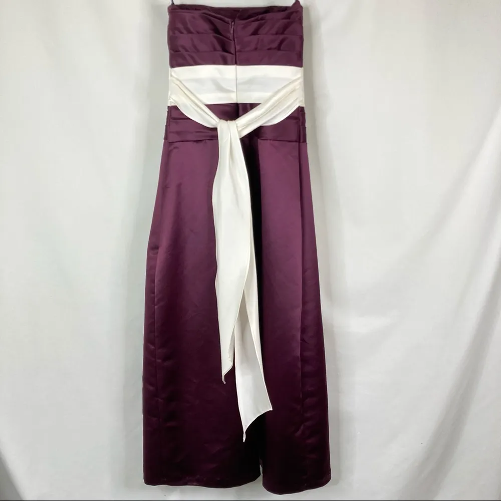 Bill Levkoff | VINTAGE Plum Purple Strapless Bridesmaids Formal Dress - Image 5