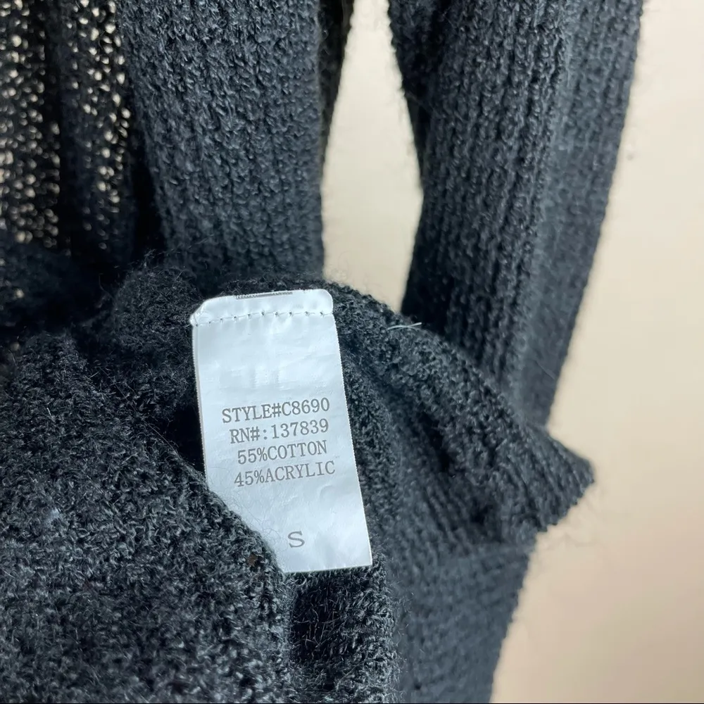 Dreamers Boho Small Cross Back Open Front Cardigan Knit Open Back Cover - Image 6