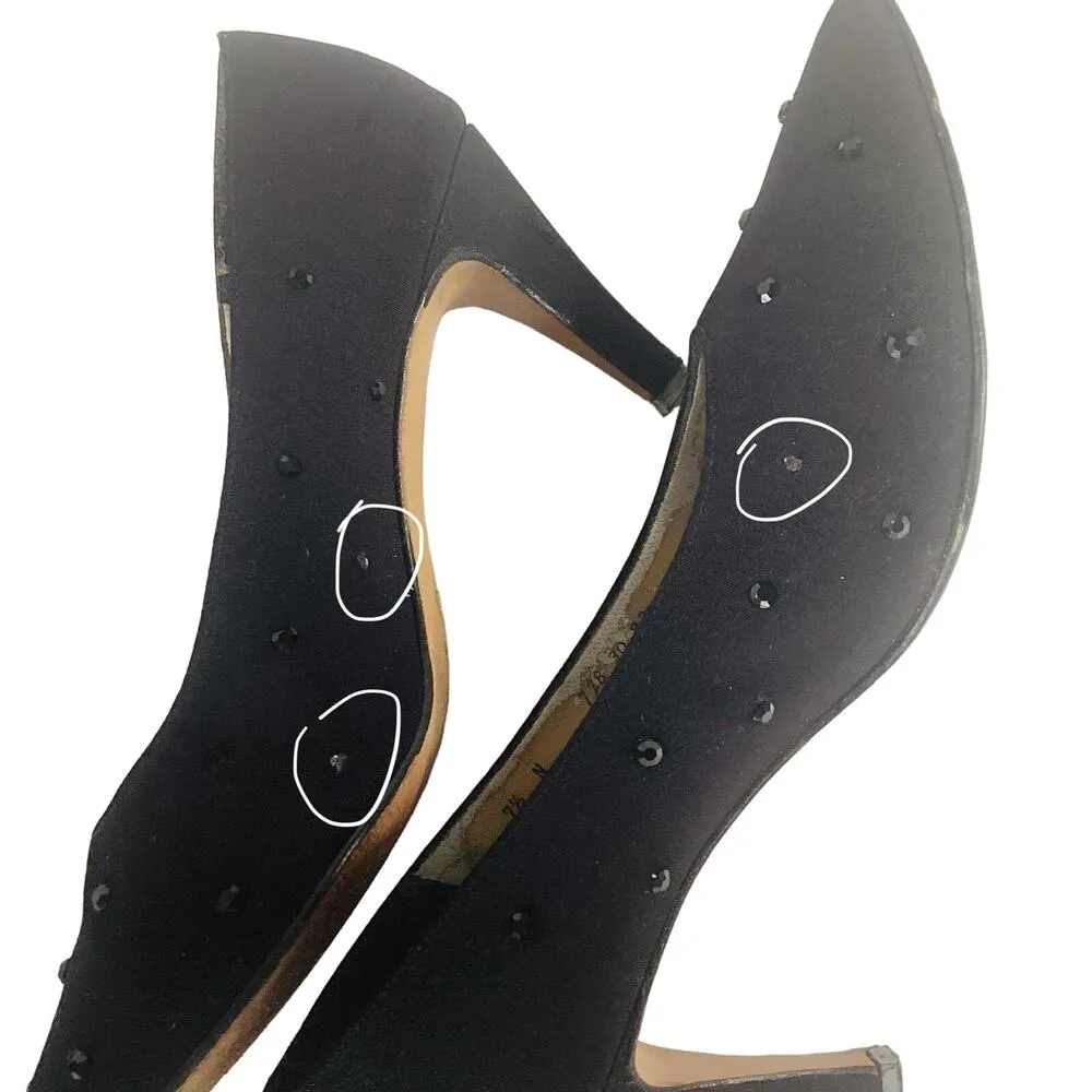 A’Mano USA Vintage Stiletto Pumps Black Size 7.5 - Image 8