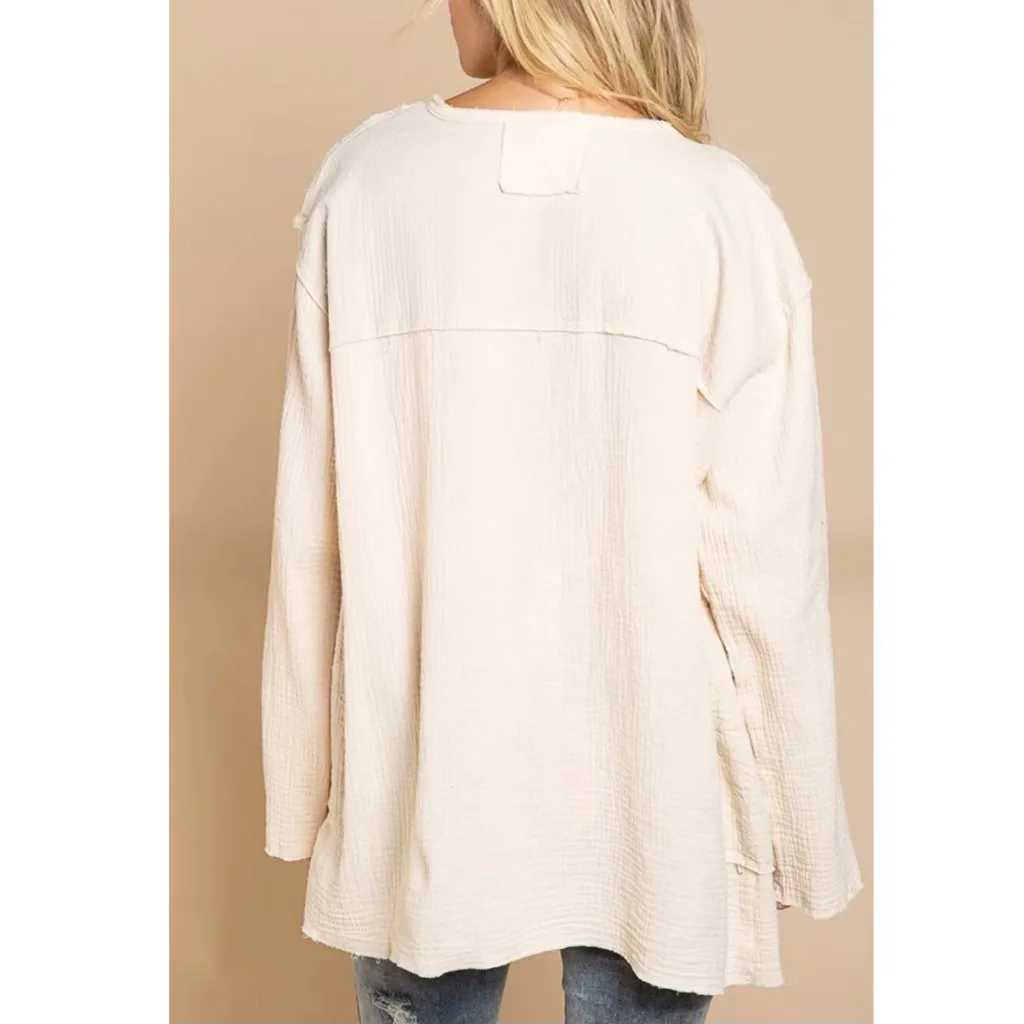 POL Gauze Style Jacket with Boho Charm - Image 3