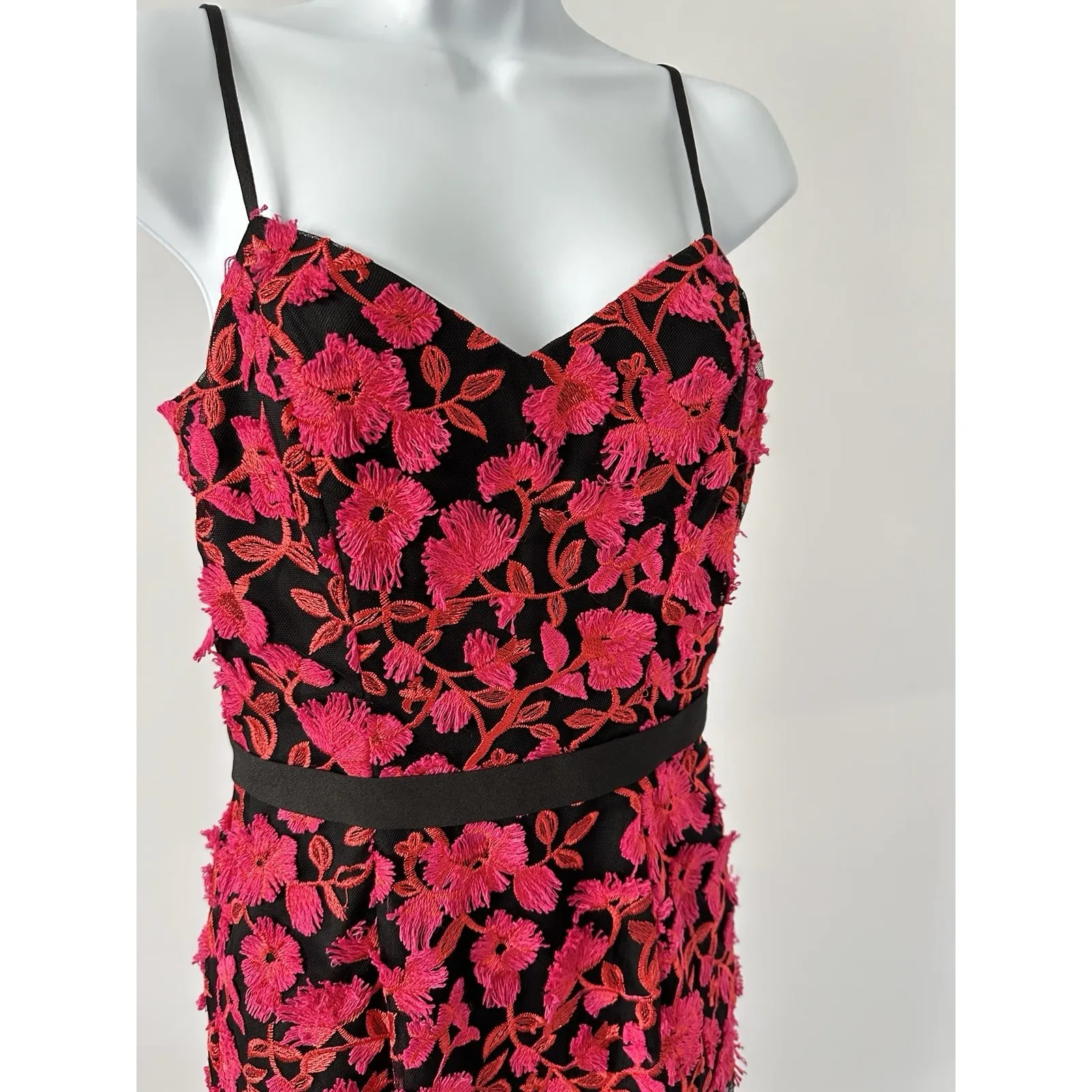 DRESS THE POPULATION Emma Floral Embroidered Sheath Bodycon Sz S (b13) - Image 2