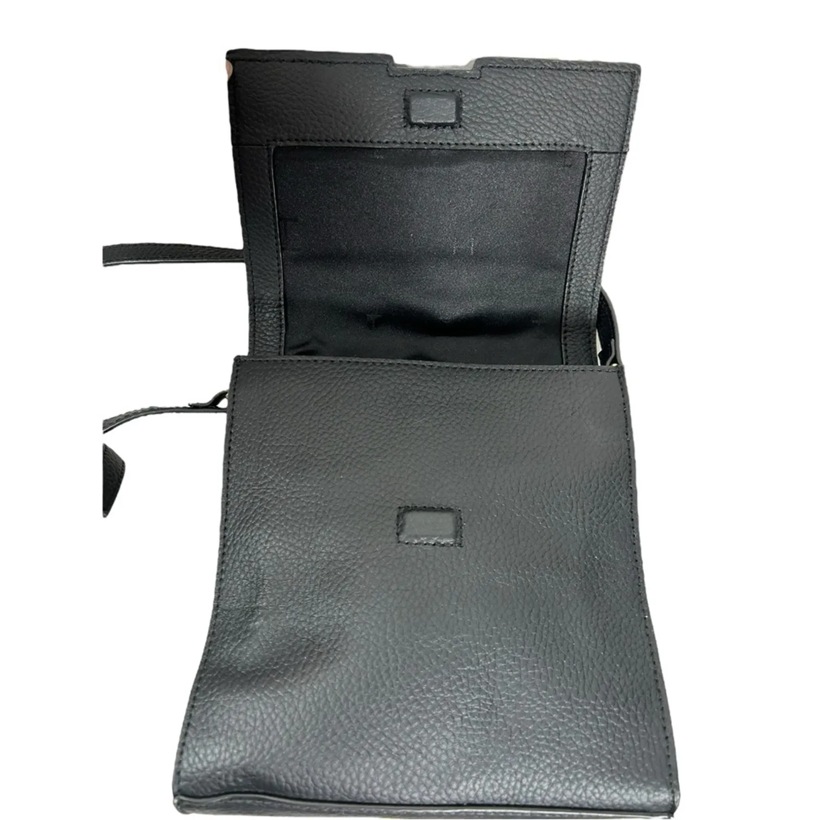 Halston H Black Leather Crossbody Bag Chic Functional Everyday Luxury - Image 7