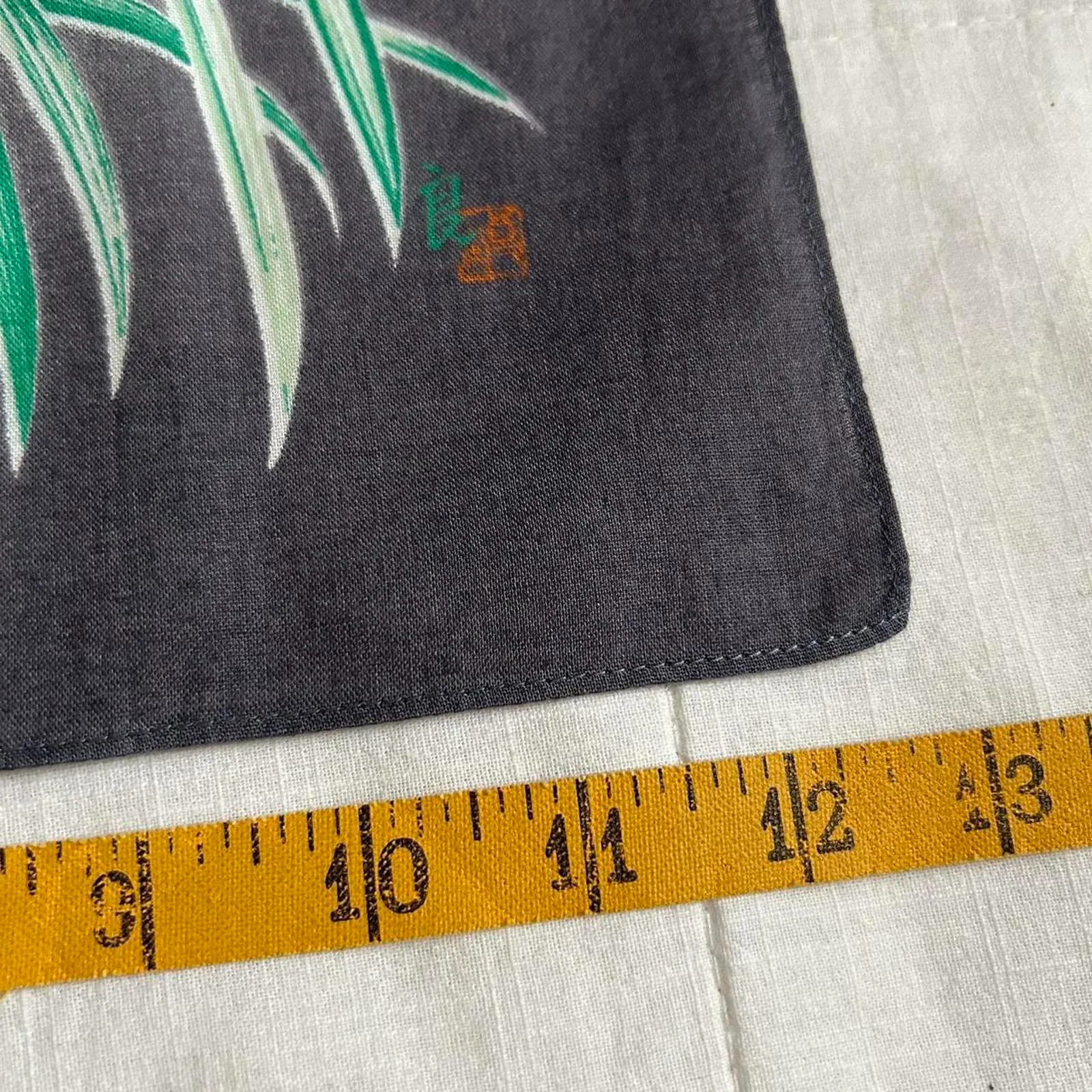 Grey and green Japanese floral print bandana 0840 Gray - Image 3