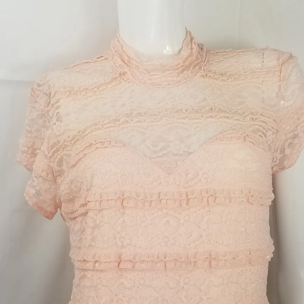 Blush Pink Lace Top Large - Image 4