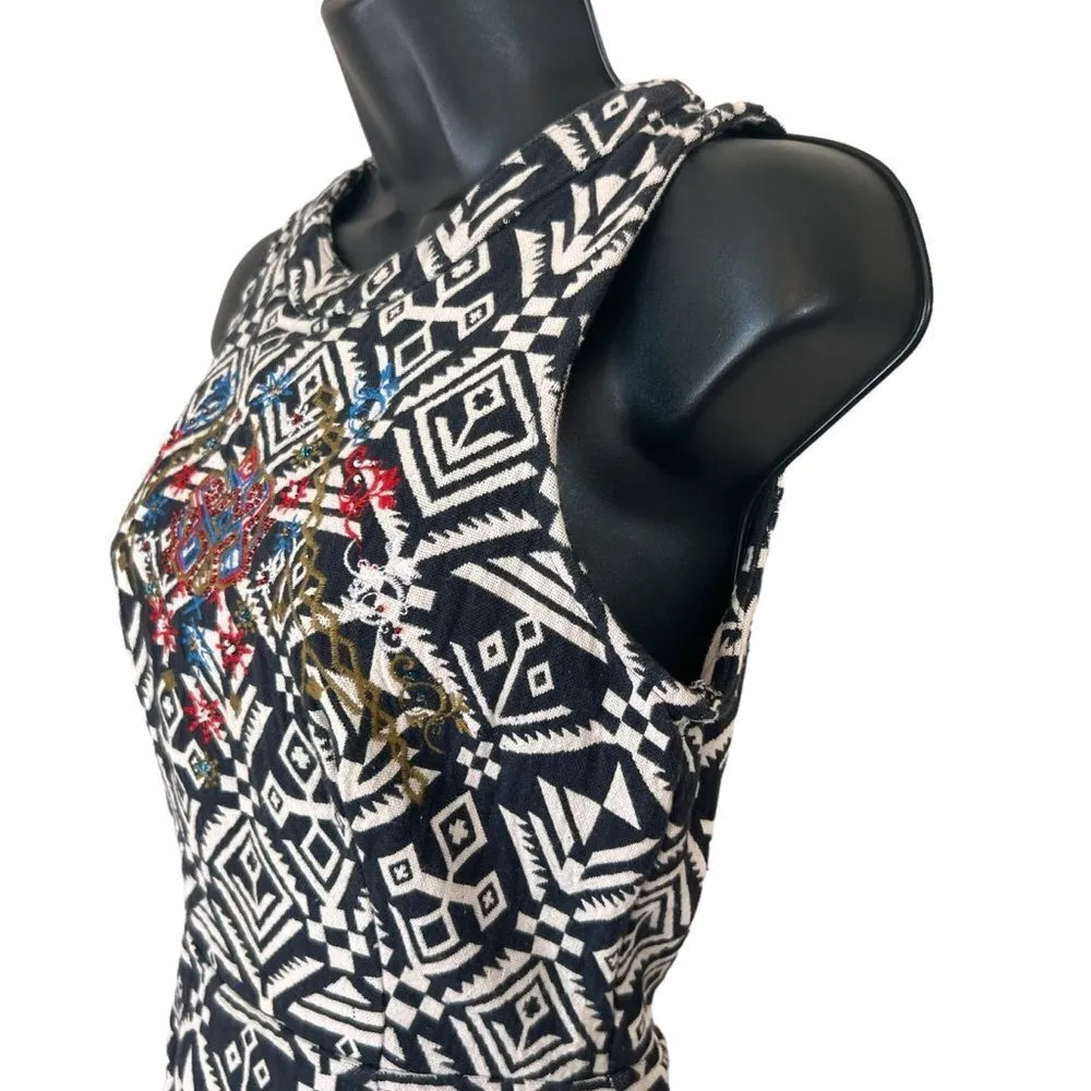 ASTR Tribal Embroidered Beaded Open Back Dress - Image 4