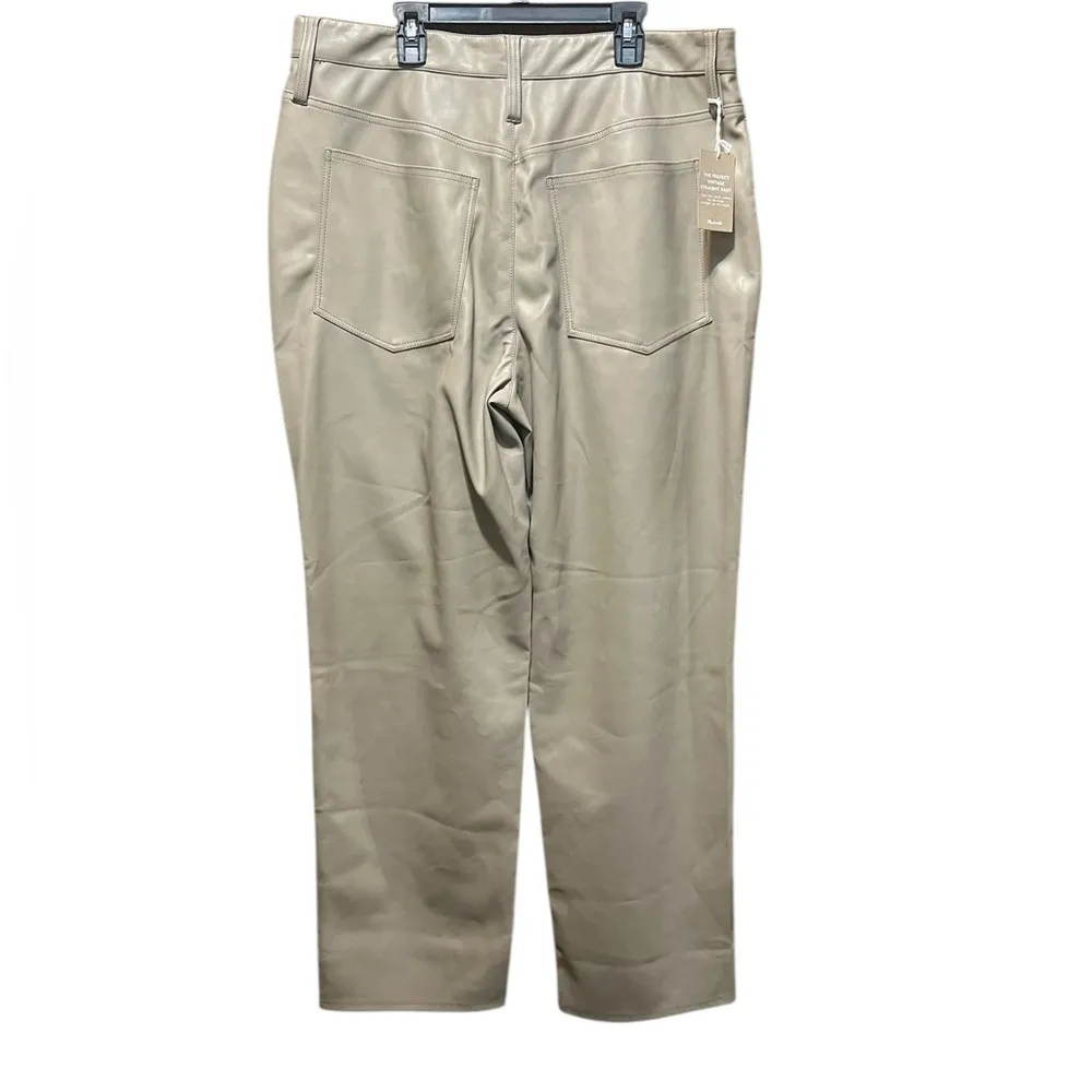 Madewell The Perfect Vintage Straight Pant Faux Leather Edition NWT Sz 32 Pumice - Image 6