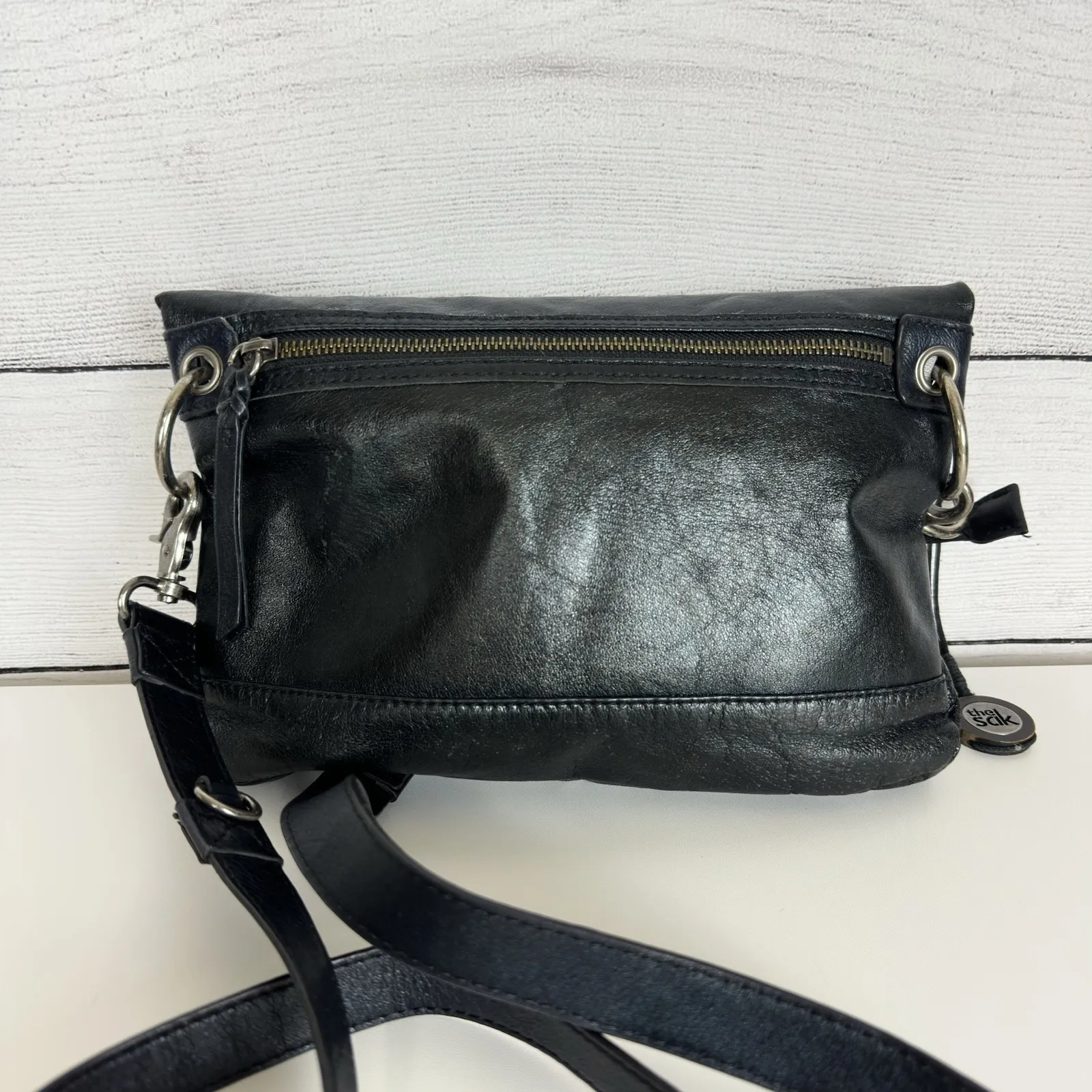 The SAK Pax Leather Bag Crossbody Clutch Convertible Purse Black Boho Western - Image 7