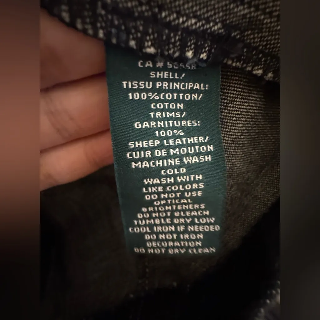 Lauren Ralph Lauren Dark Blue Denim Leather Trim Sleeveless Sheath Dress Size 8 - Image 6