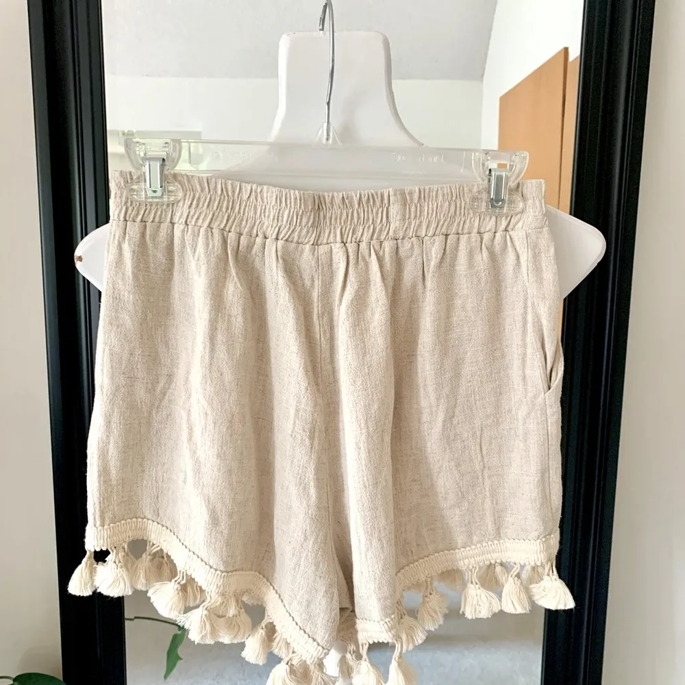 VICI Ecru Tassel Shorts - Image 3