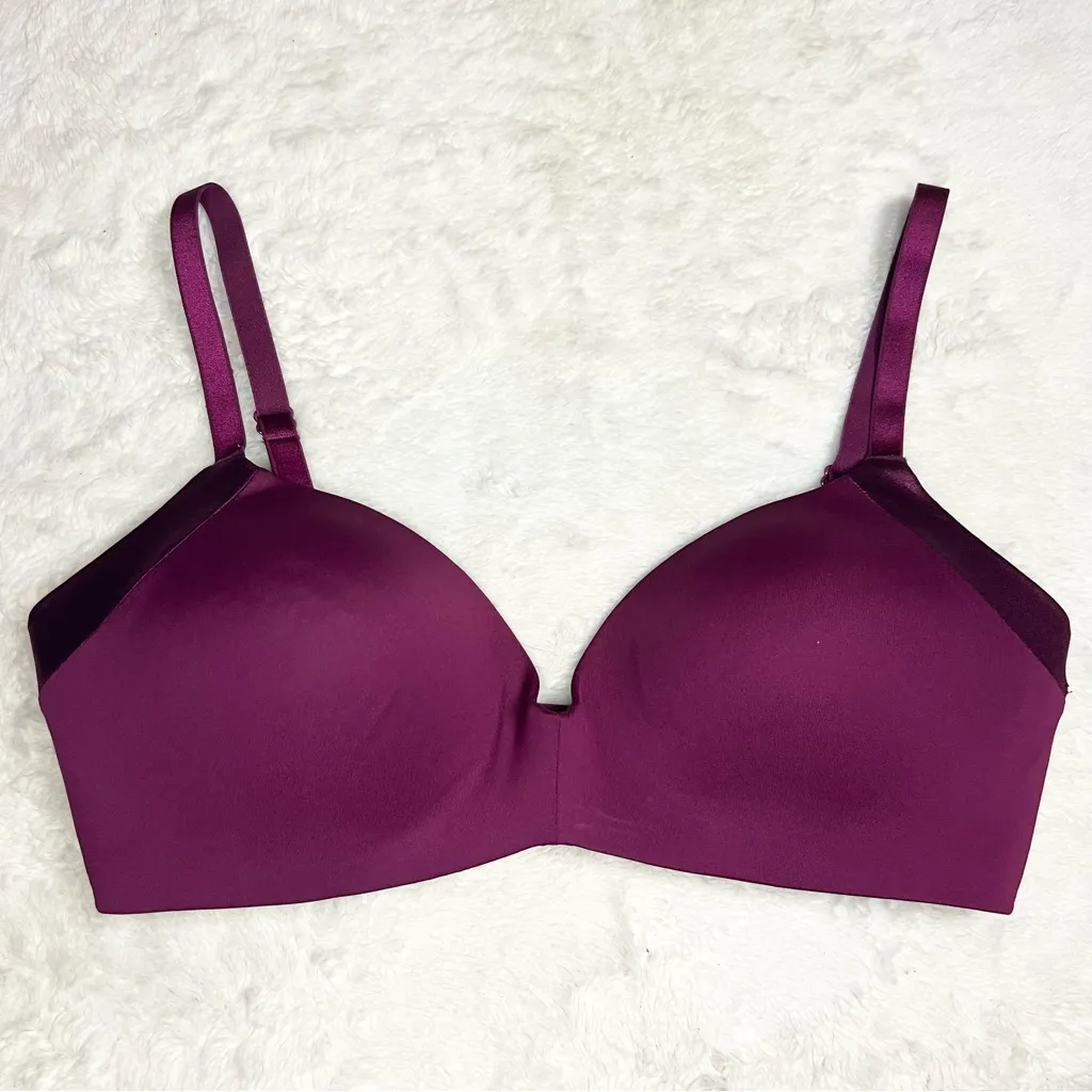 Maidenform Burgundy Purple Smooth Finish Push Up Shaping Support Bra Size 36DD - Image 12