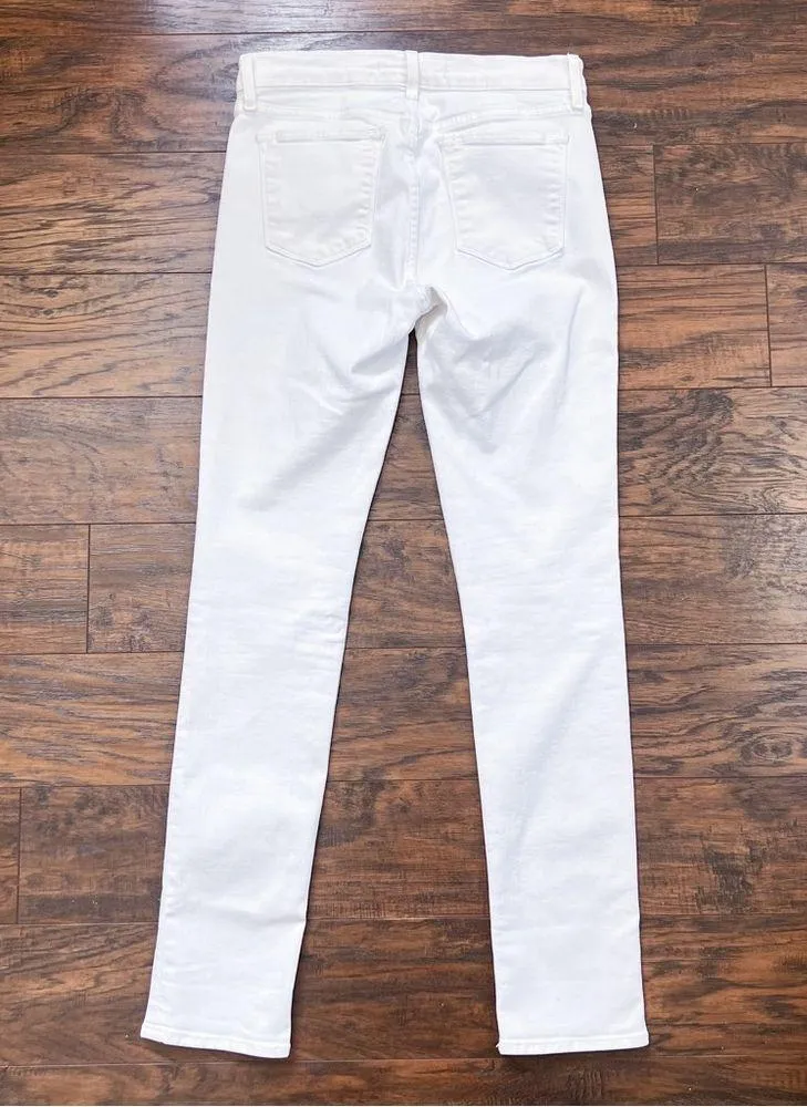J Brand • Mid Rise Rail Skinny Jeans white Blanc denim stretch slim Anthro - Image 12