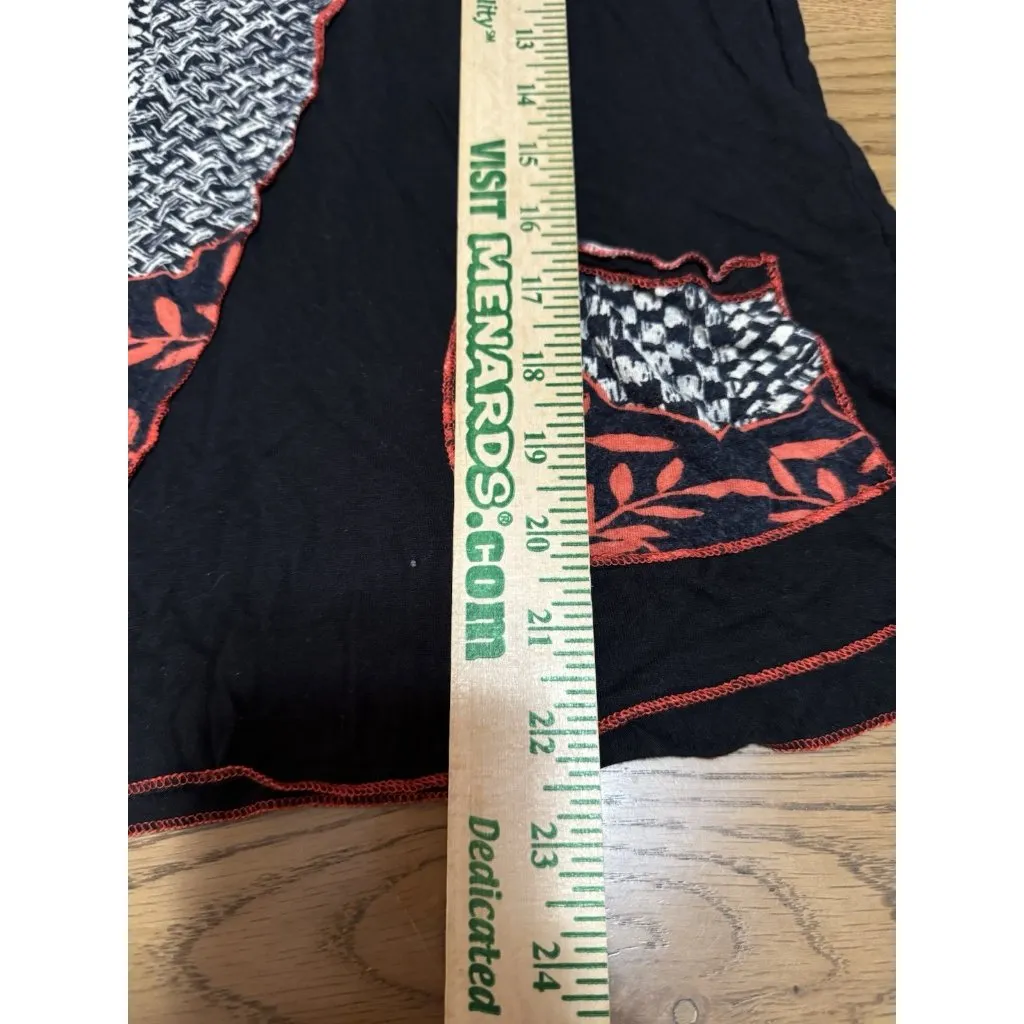 Parsley & Sage Tunic Top Size Medium Jersey Knit Stretch‎ Art To Wear Black Red - Image 6