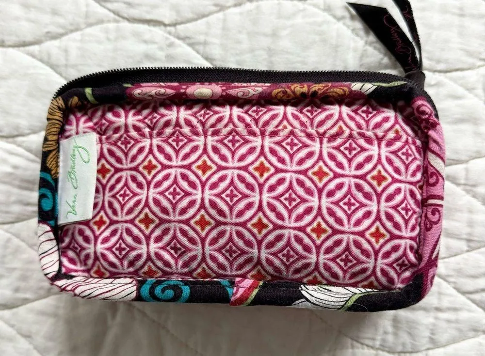 Vera Bradley Wristlet Wallet Clutch Wrist Bag Quilted Mod Floral Zip Top Pouch - Image 12