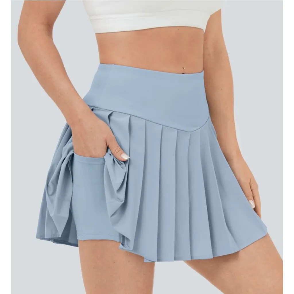 HALARA Women’s Breezeful High Waisted A Line 2-in-1 Pocket Pleated Mini Skirt XS - Image 7