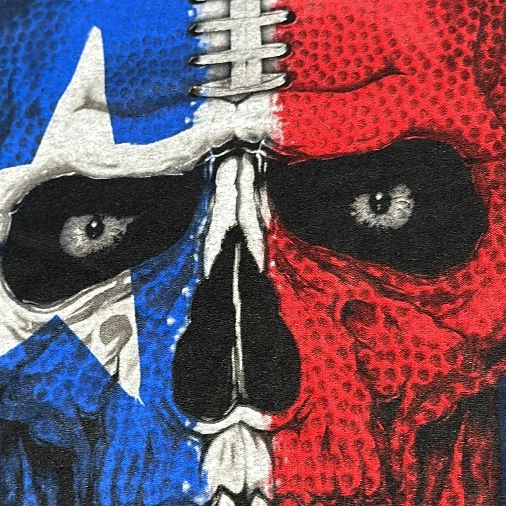 Texas Football Skull Ladies Tee T - Image 5