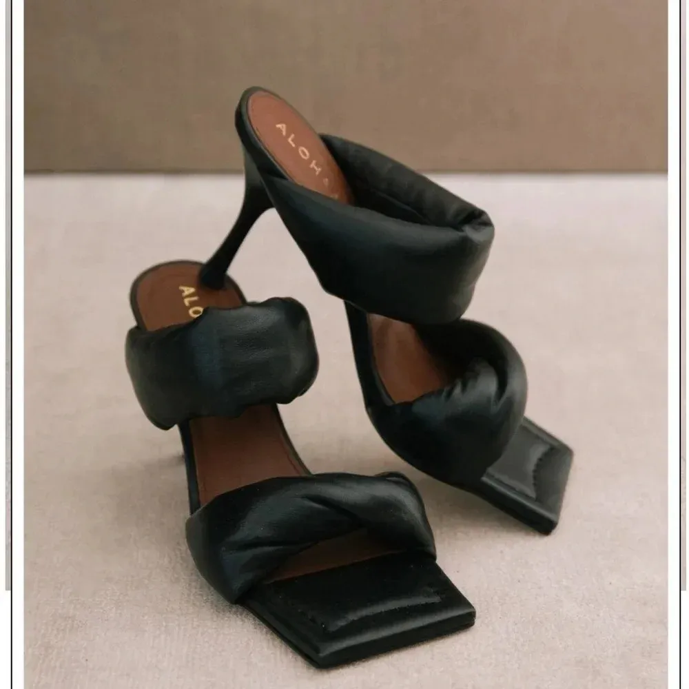 Alohas Black Double Strap Sandals - Image 8