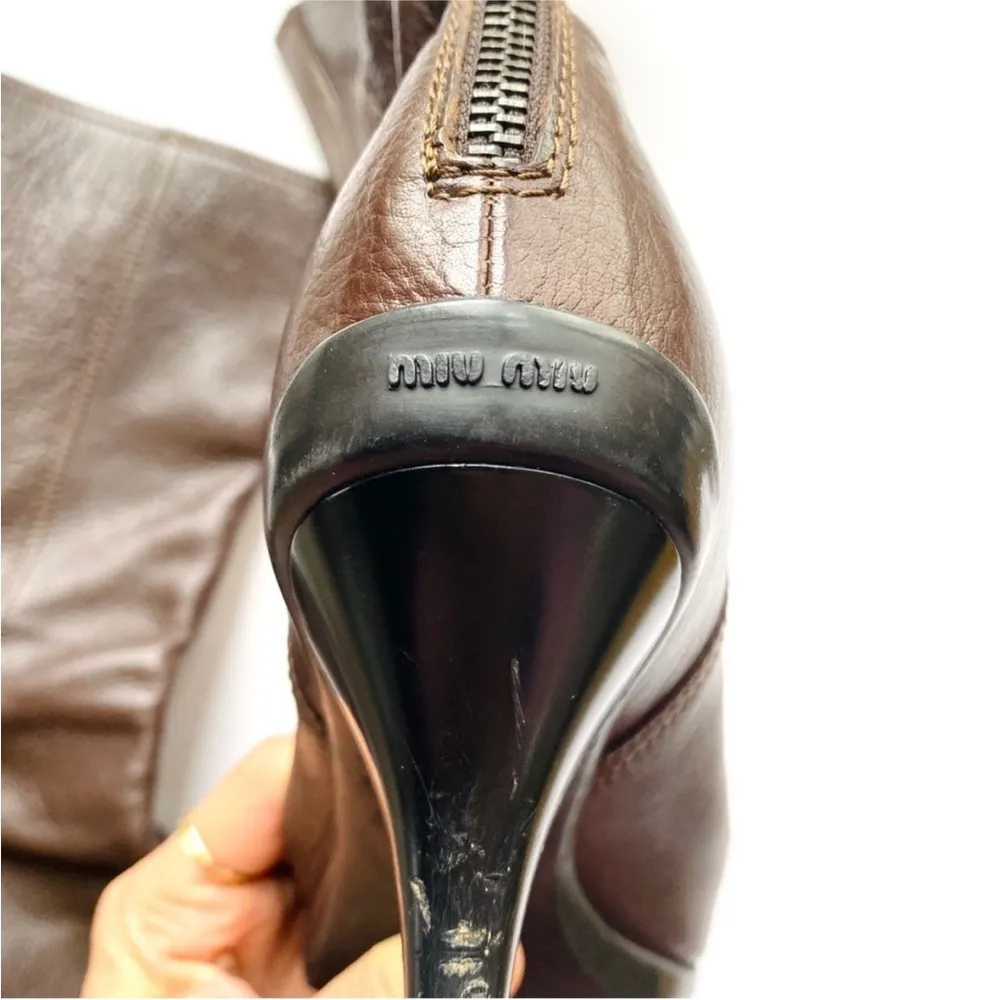 vintage leather ankle bootie heels Y2K - Image 4