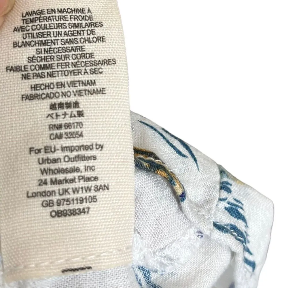 Free People Beach Linen Blend Neutral Combo Tropical Party Midi Dress Womens 0 - Image 11