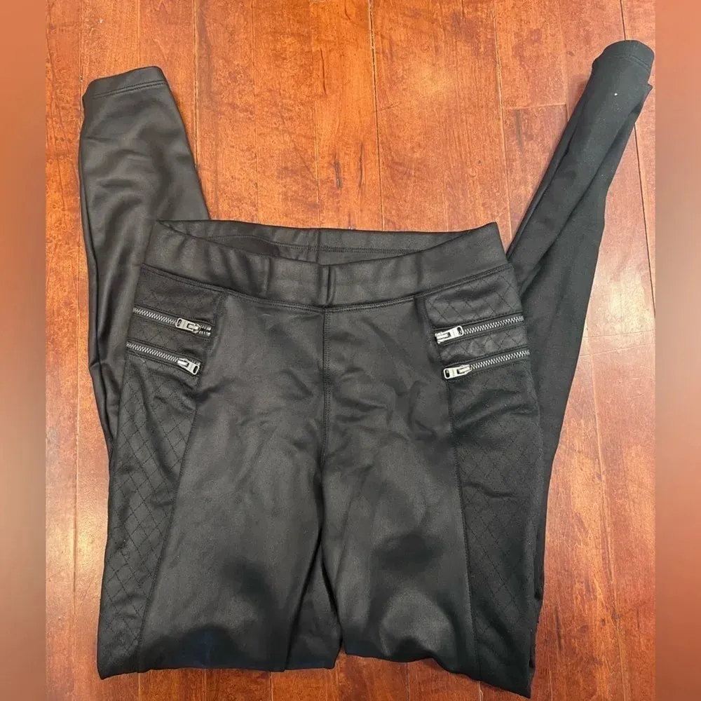 Express faux leather leggings with zippers - Image 2