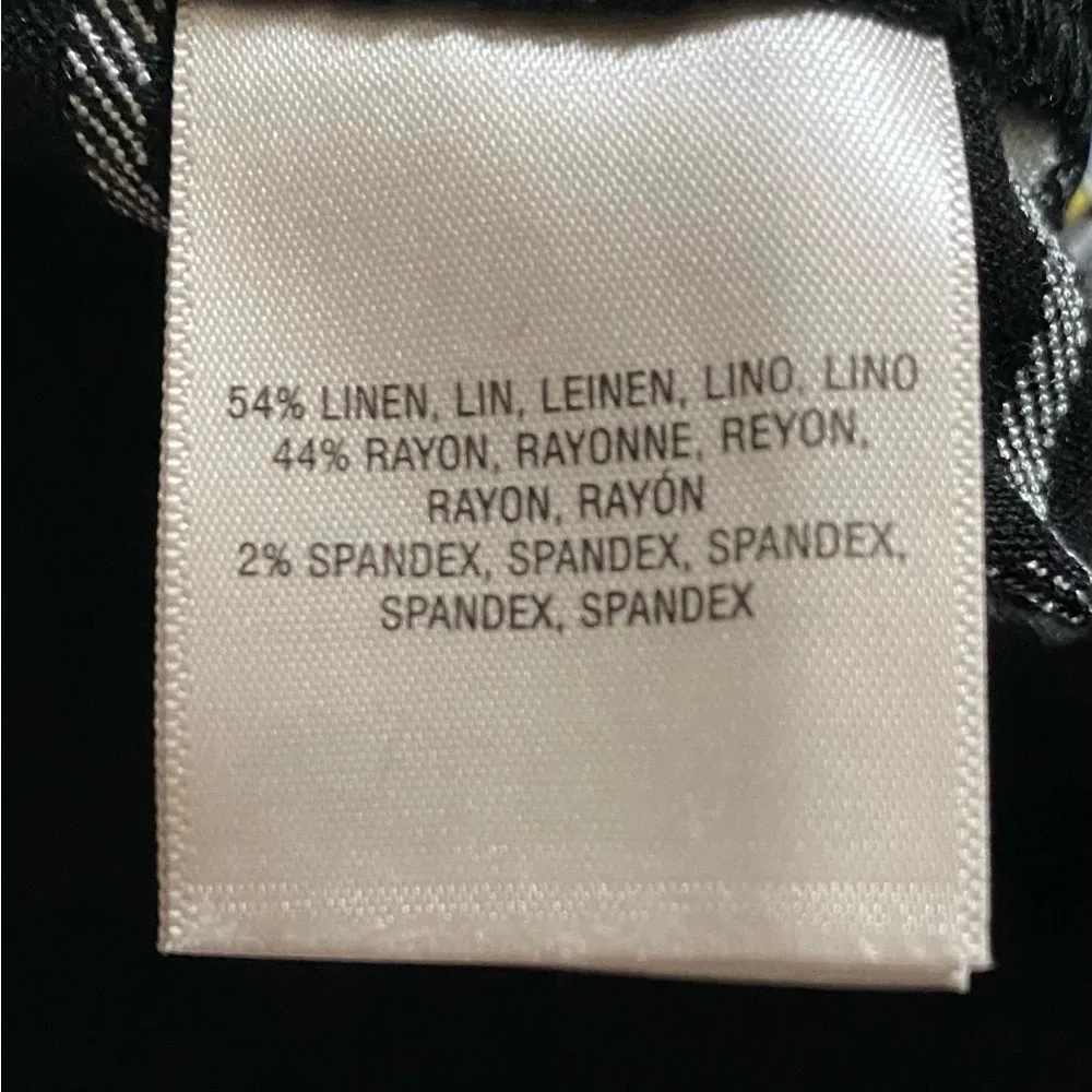 Pants| Anthropologie  Wide Leg Crop Linen Black White Pants. - Image 8