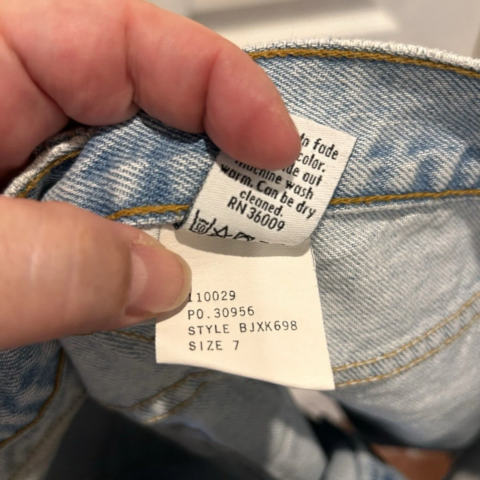 Calvin Klein Shorts VTG 90s Light Blue Wash‎ Classic Fit Button Fly Made USA 7/M - Image 9